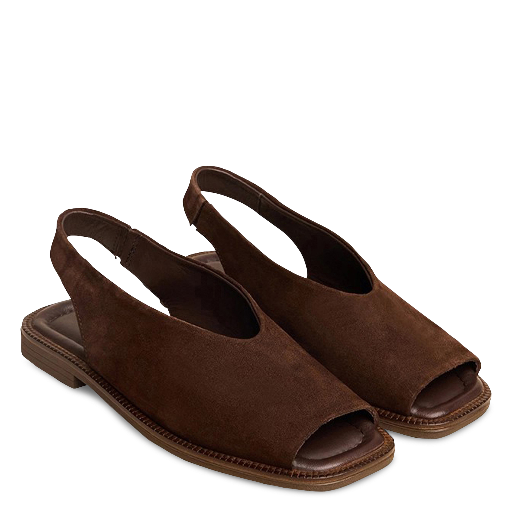Slingback suede leather ballerina flats JONAK Brown