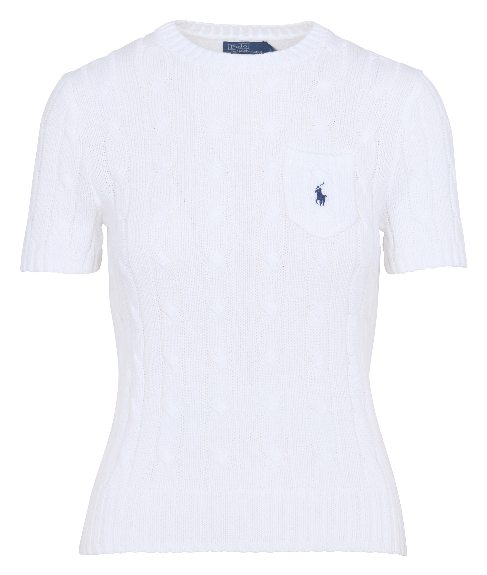 Pull ajusté col rond en coton POLO RALPH LAUREN