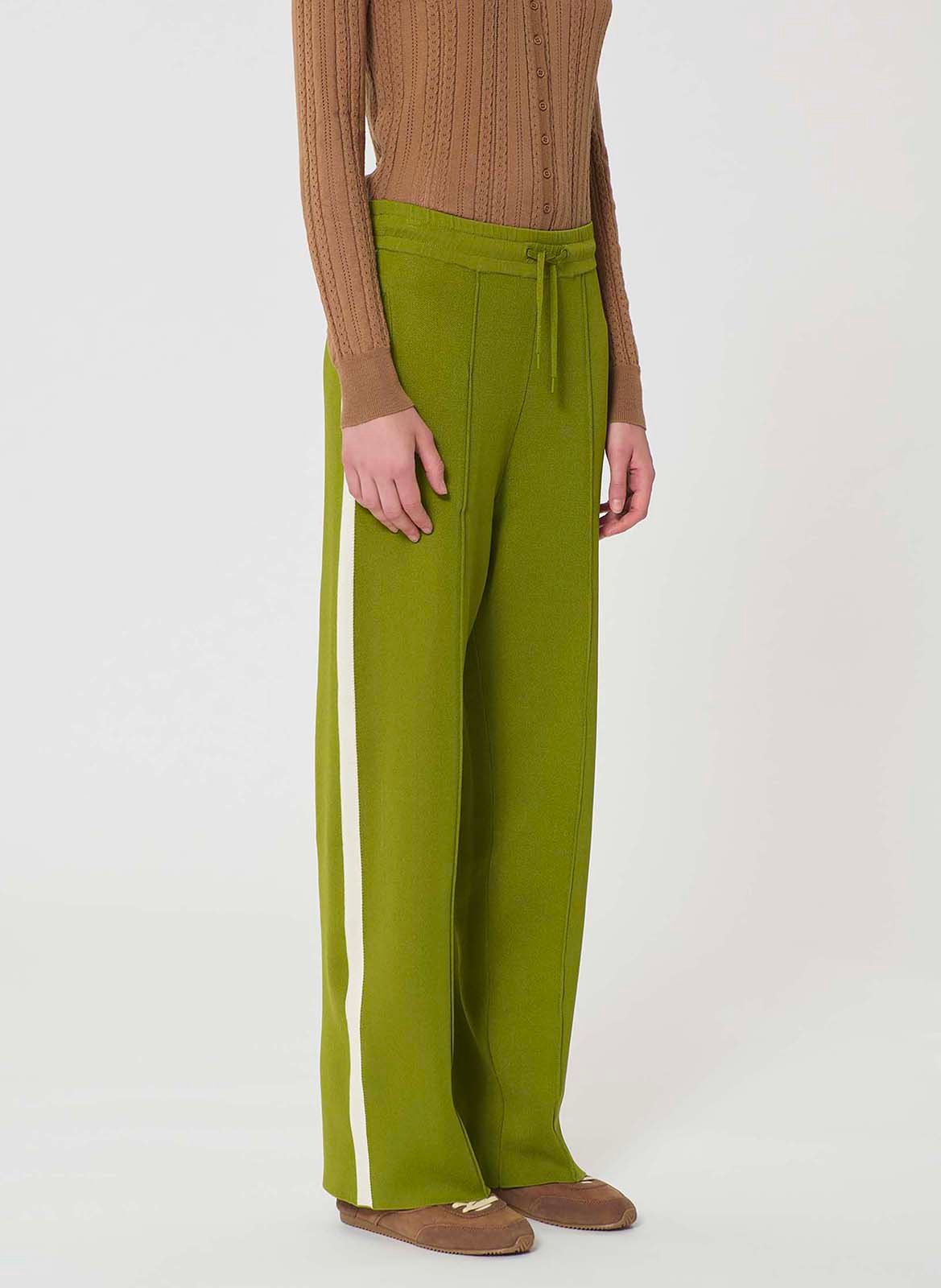 Pantalon droit en maille TARA JARMON Vert