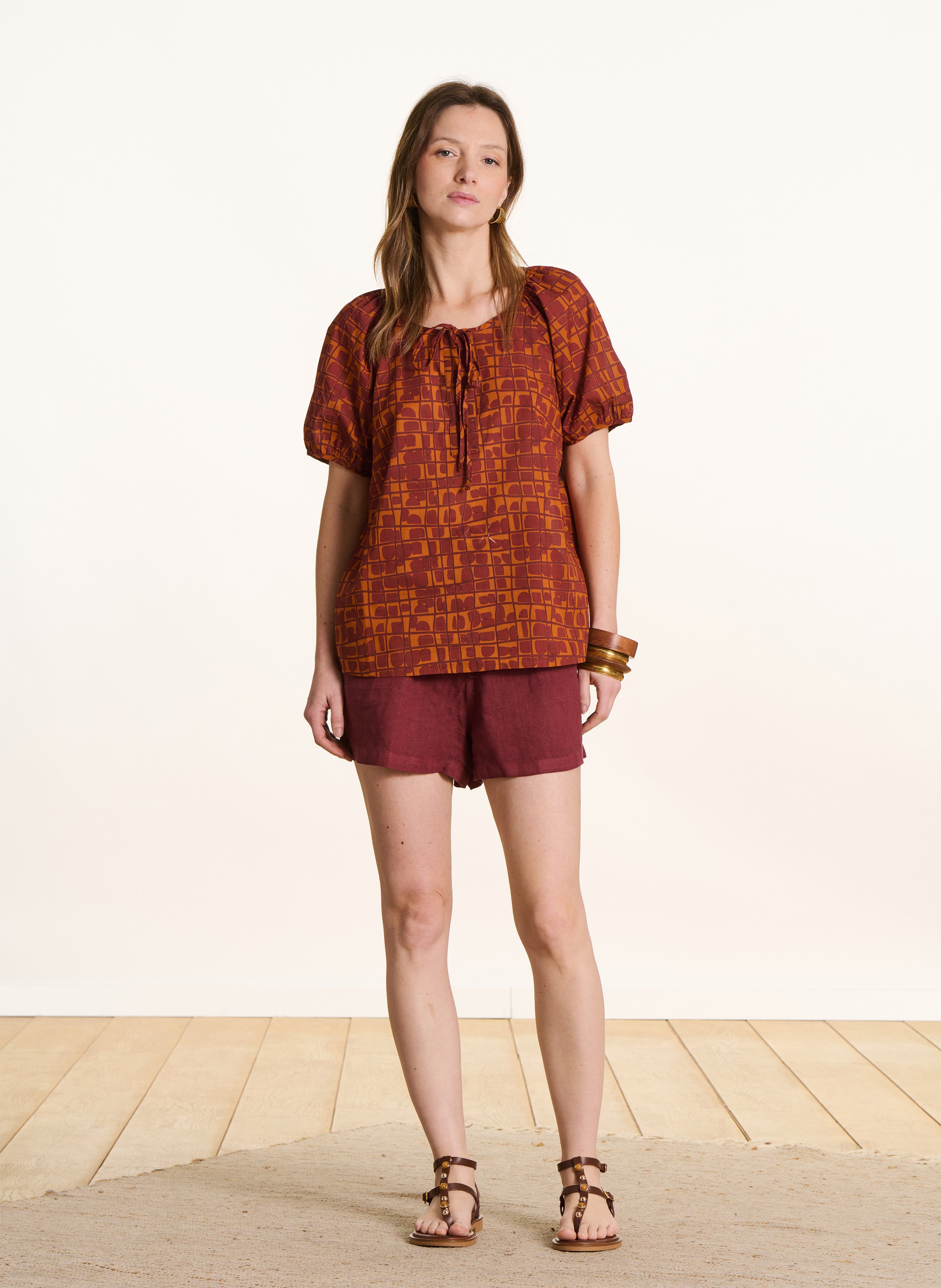 Ruimvallende, katoenen top LA FEE MARABOUTEE Veelkleurig