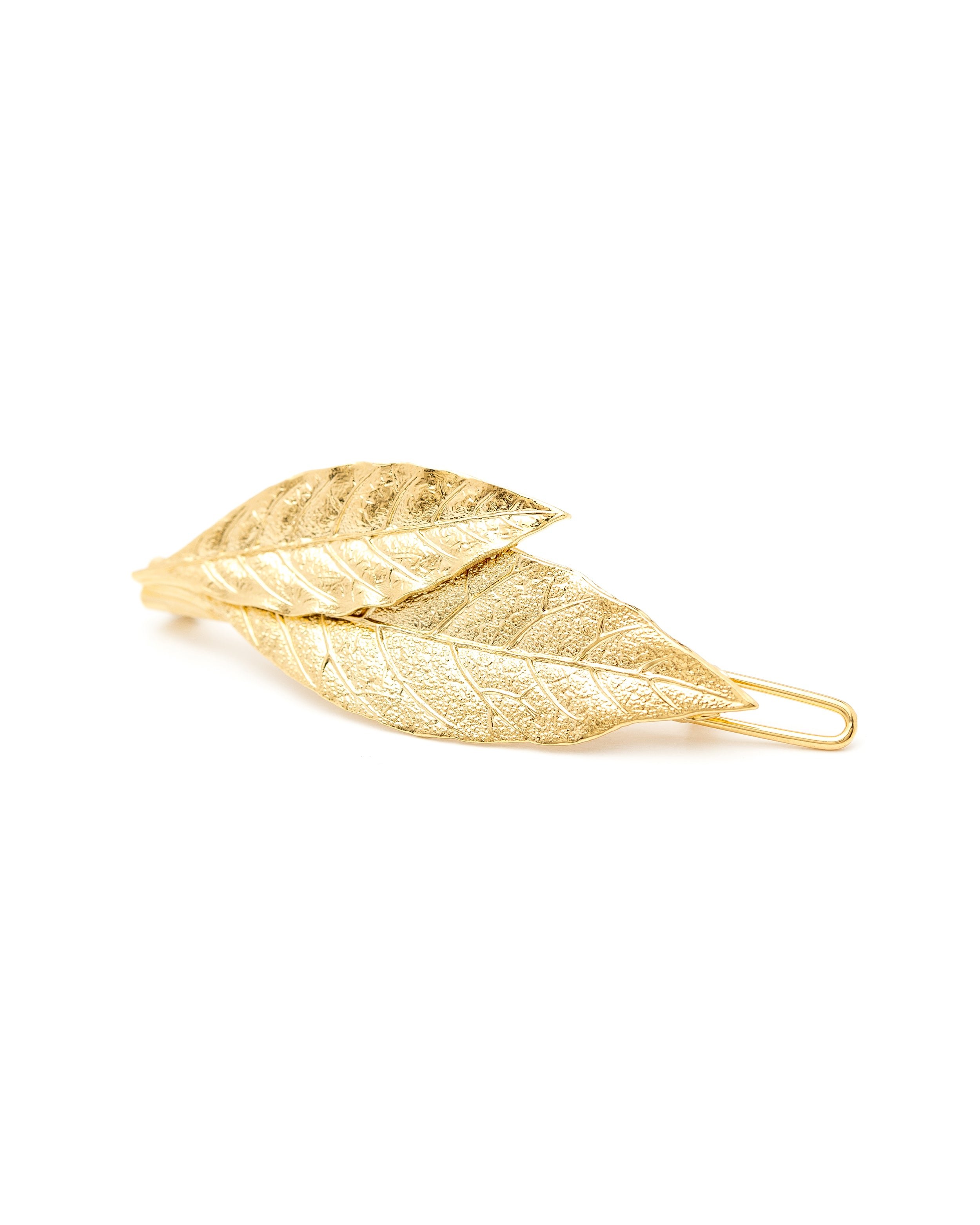 Gold-plated leaf hair clip GoldenMONSIEUR SIMONE