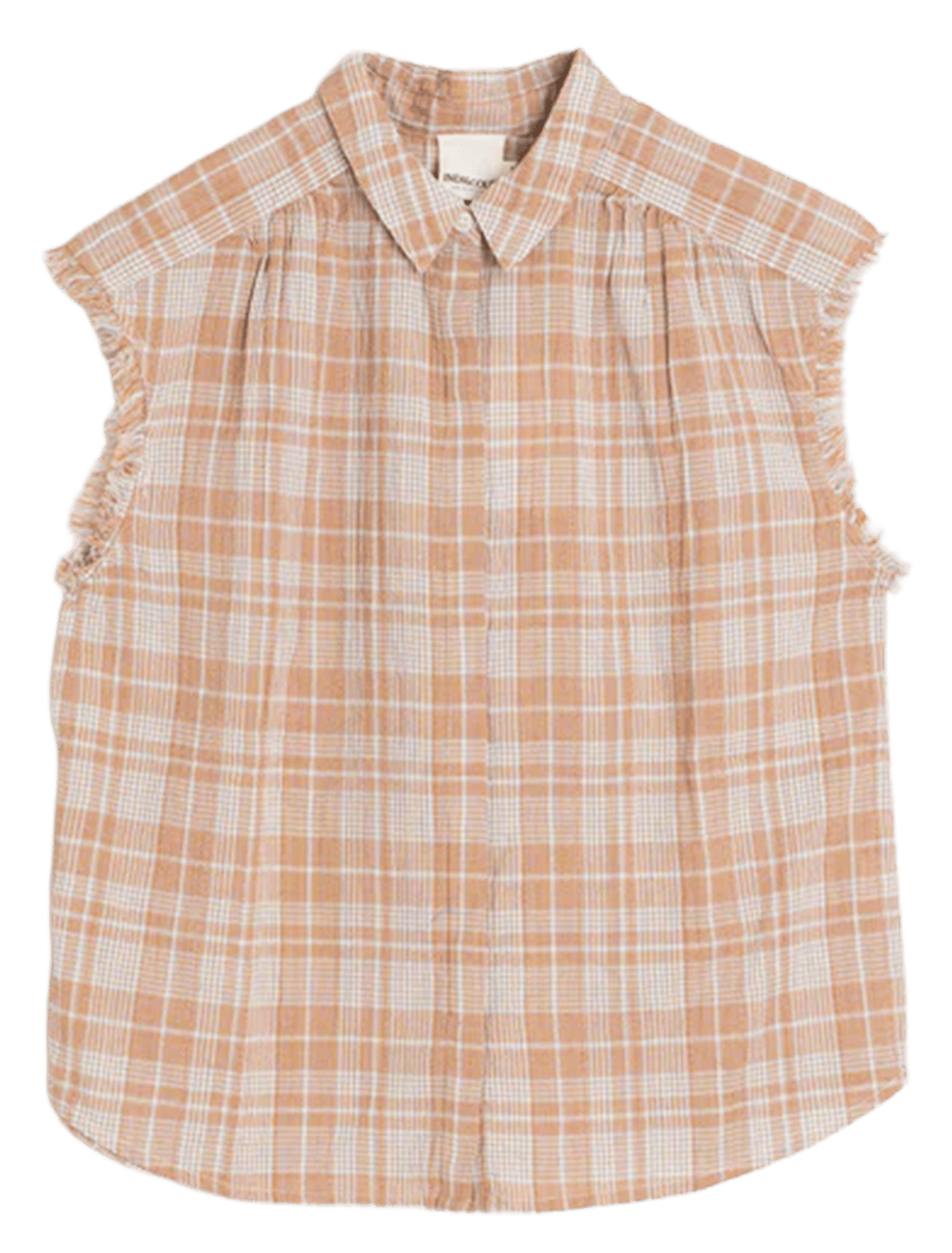 Sleeveless checkered shirt INDI & COLD Orange