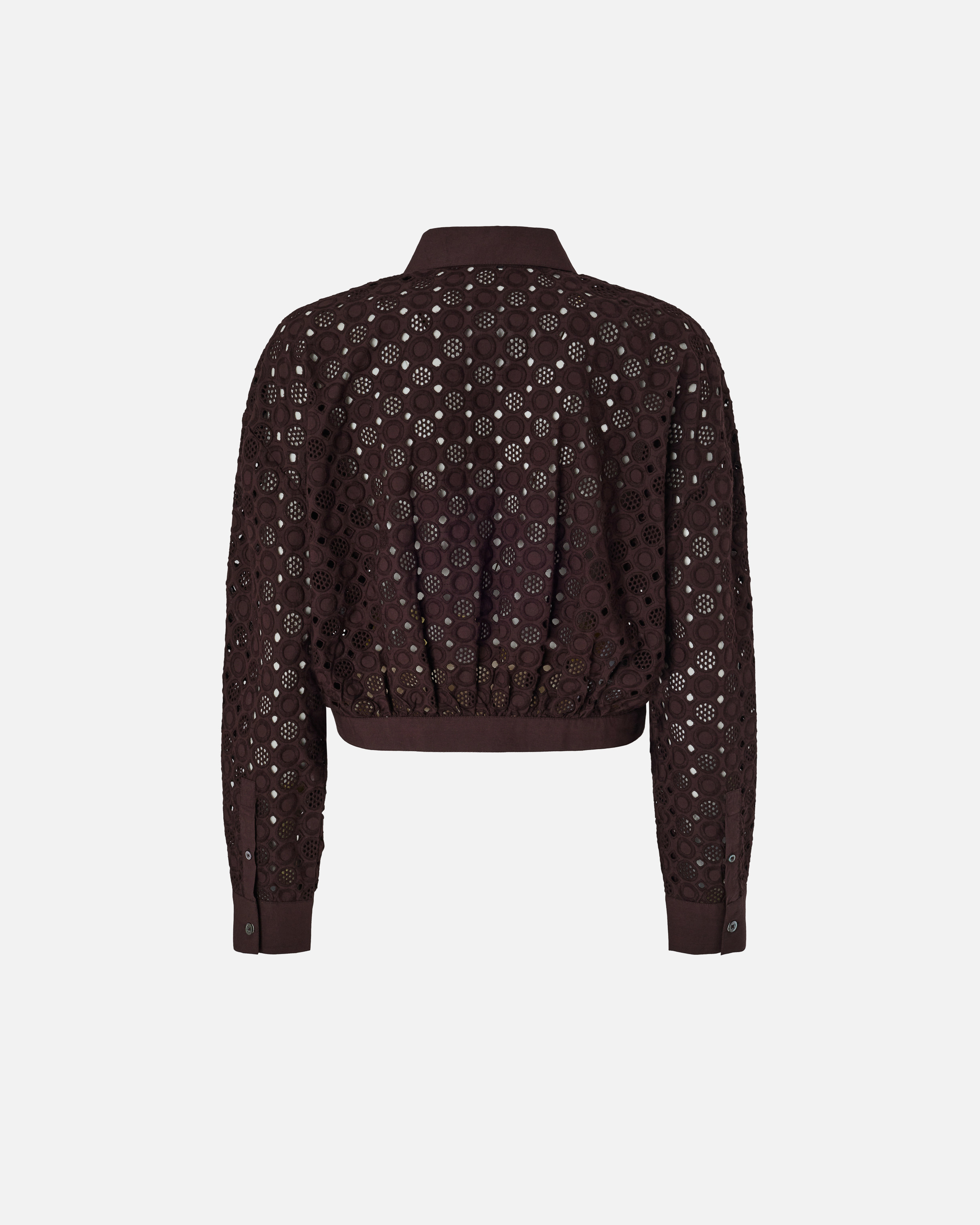 Chemise cropped avec broderie anglaise PINKO Marron