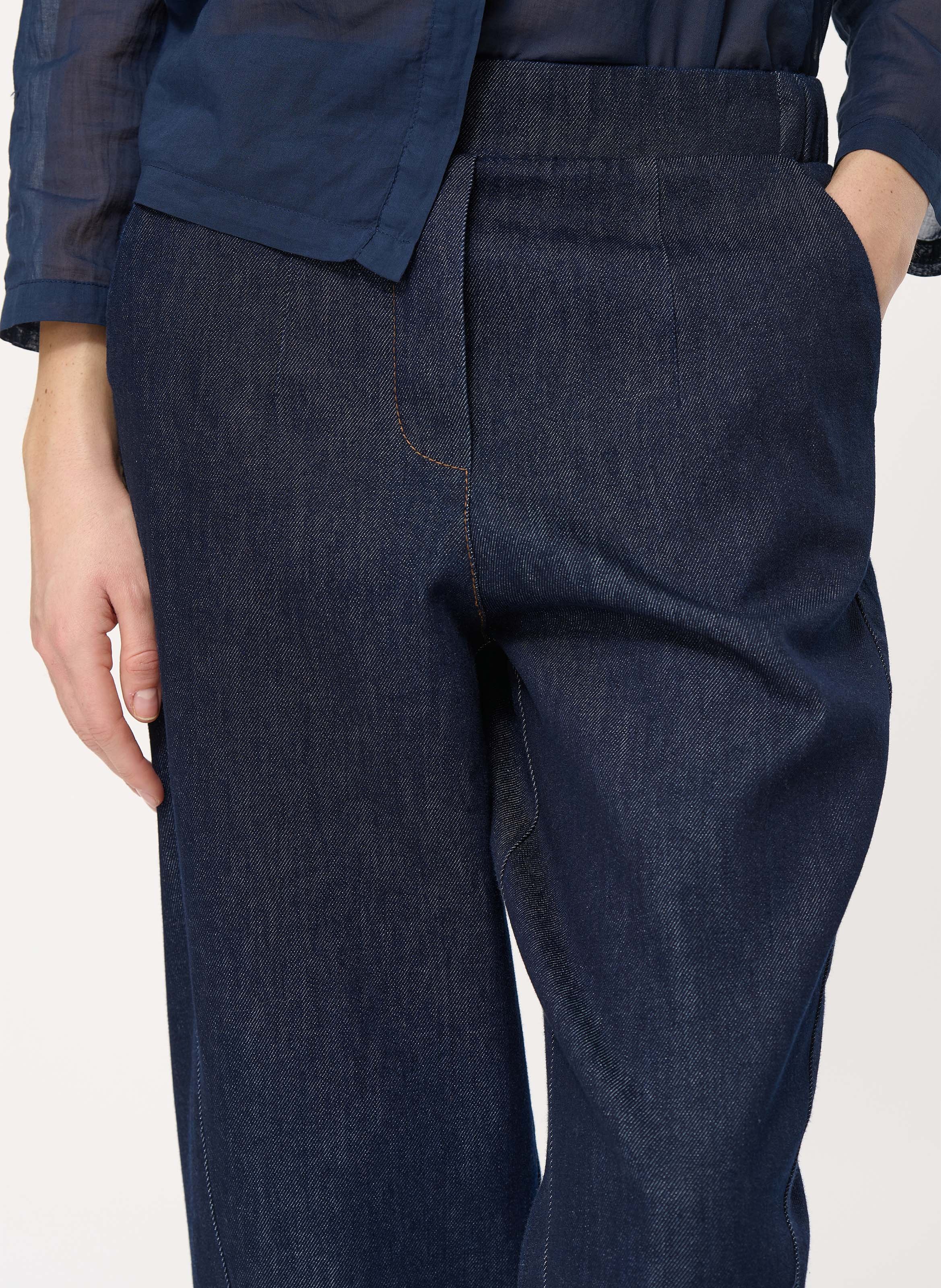 Weite Taillenhose aus Baumwolle HUMILITY Blau