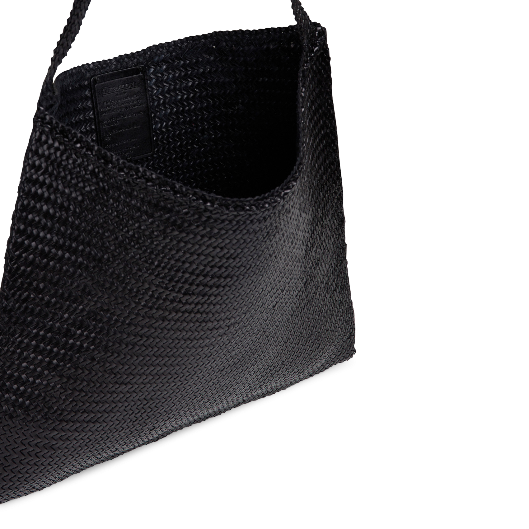 Tote bag en cuir tressé Noir