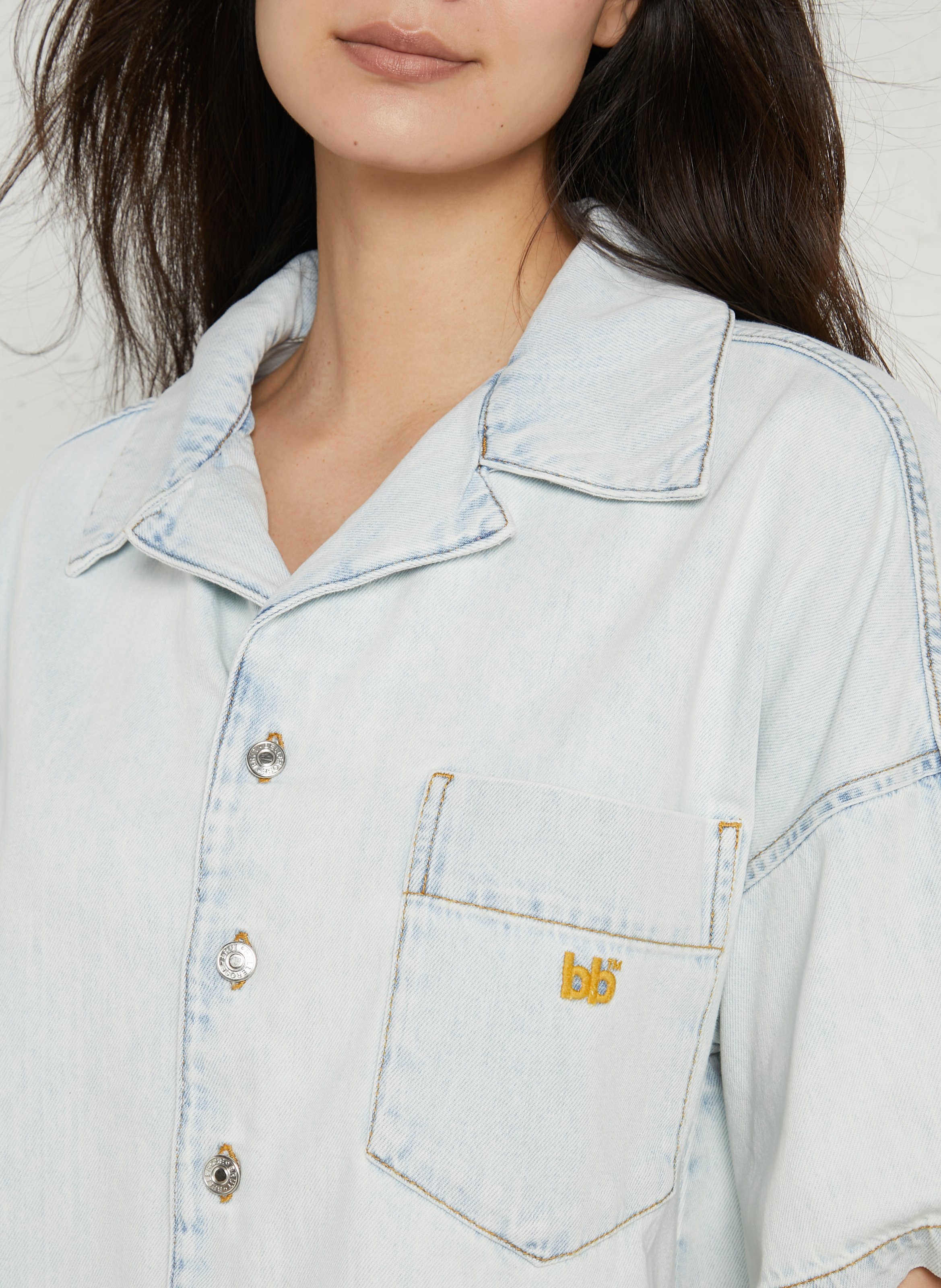 Oversized short-sleeve denim shirt BELLEROSE Faded jeans