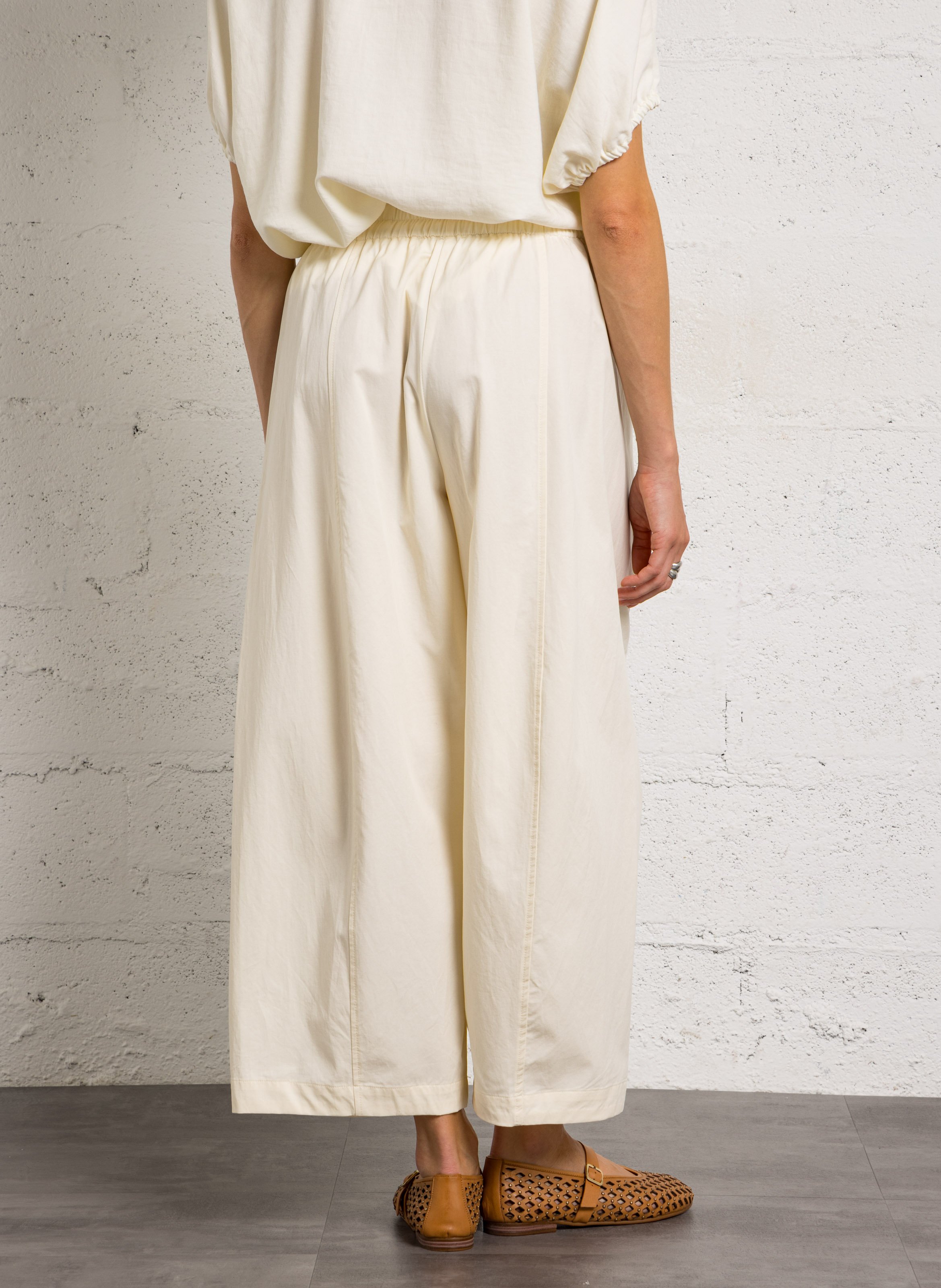 Pantalon large en coton mélangé JC SOPHIE Blanc