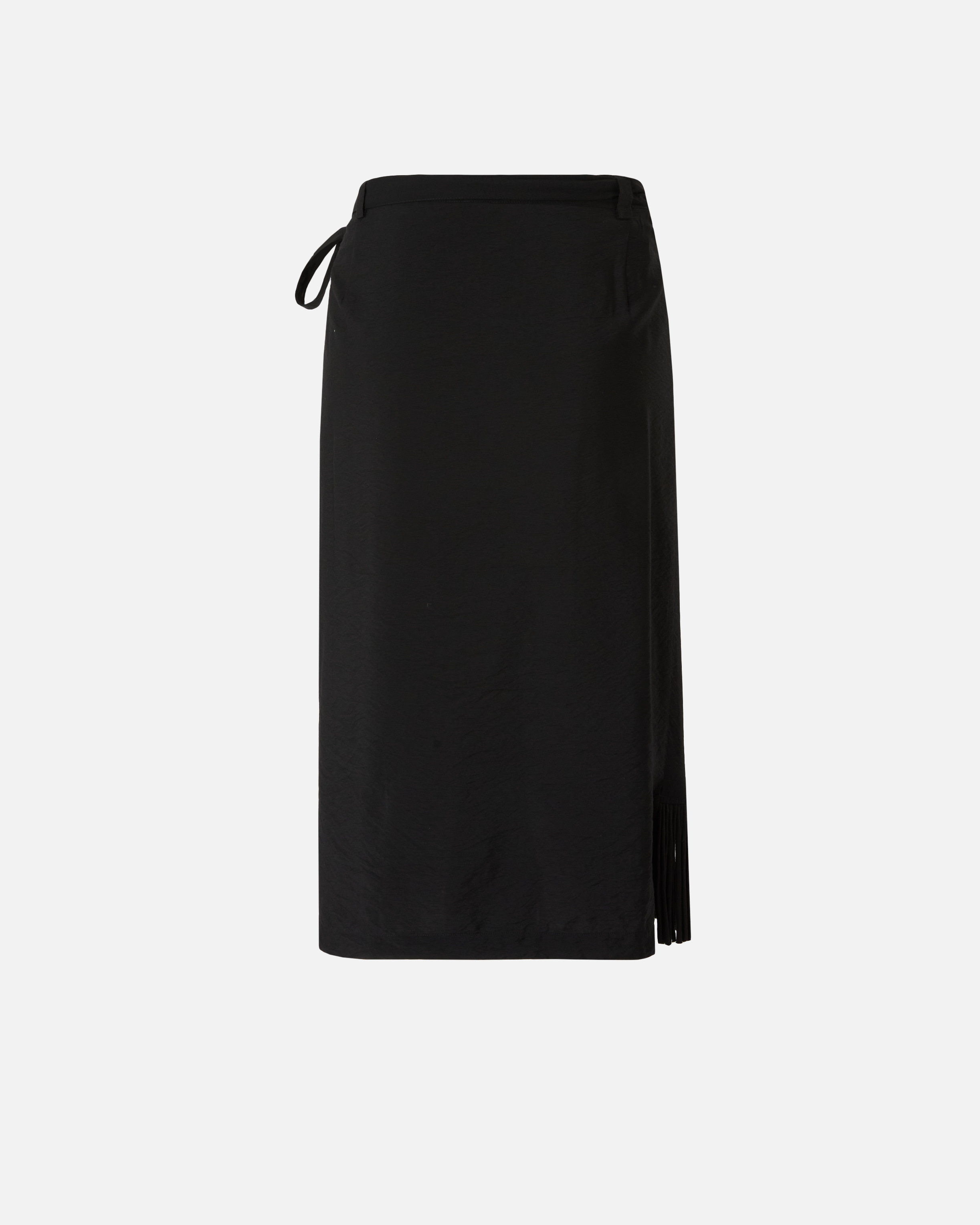 Medium length wrap skirt with fringes PINKO Black