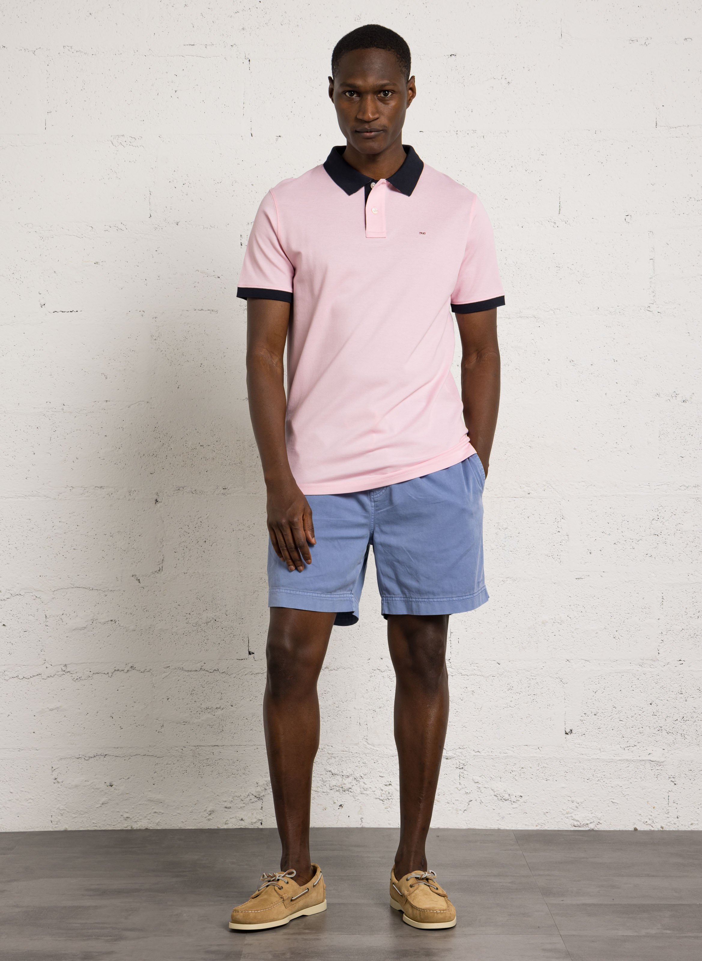 Polo recto de algodón EDEN PARK Rosa