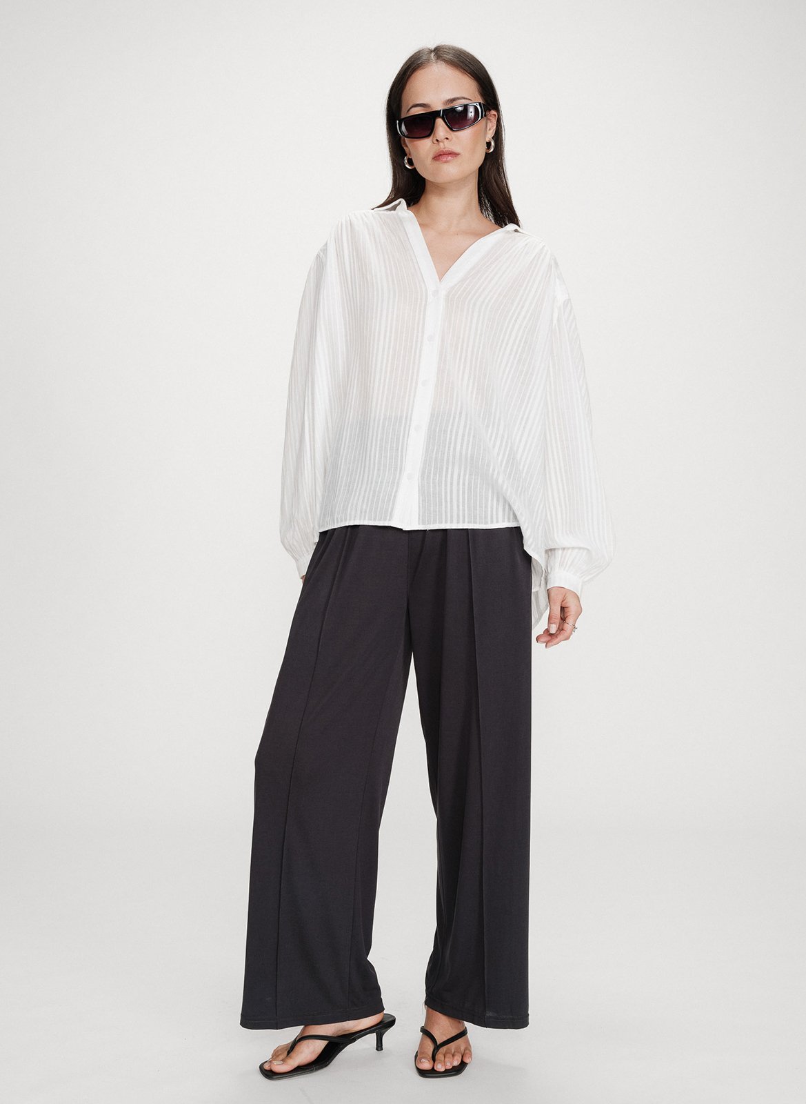 Chemise ample à rayures  GRACE ET MILA Blanc