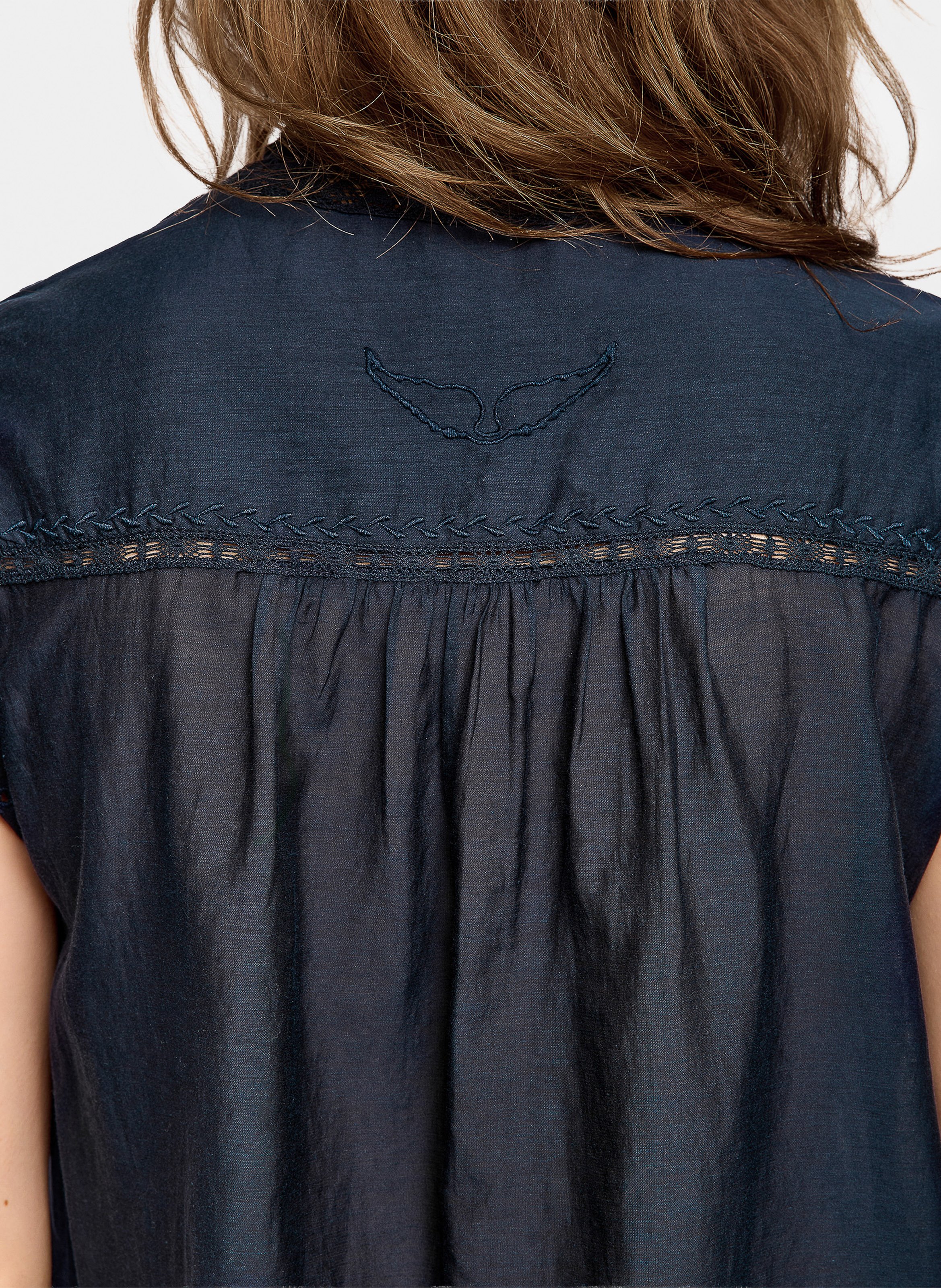 Katoenen blouse met ronde hals ZADIG&VOLTAIRE Blauw