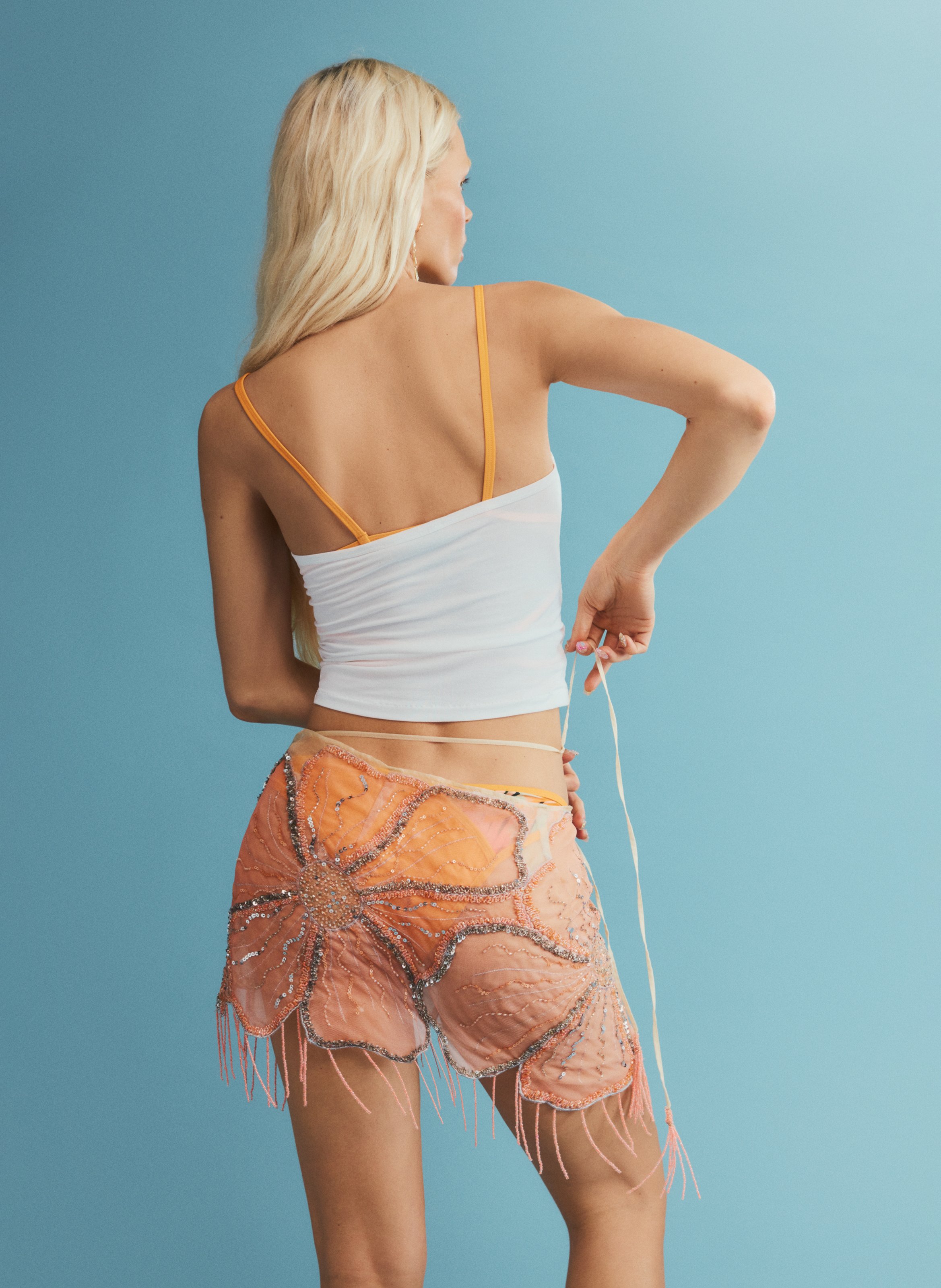 Bandeau ajusté en coton mélangé imprimé DESIGUAL Blanc