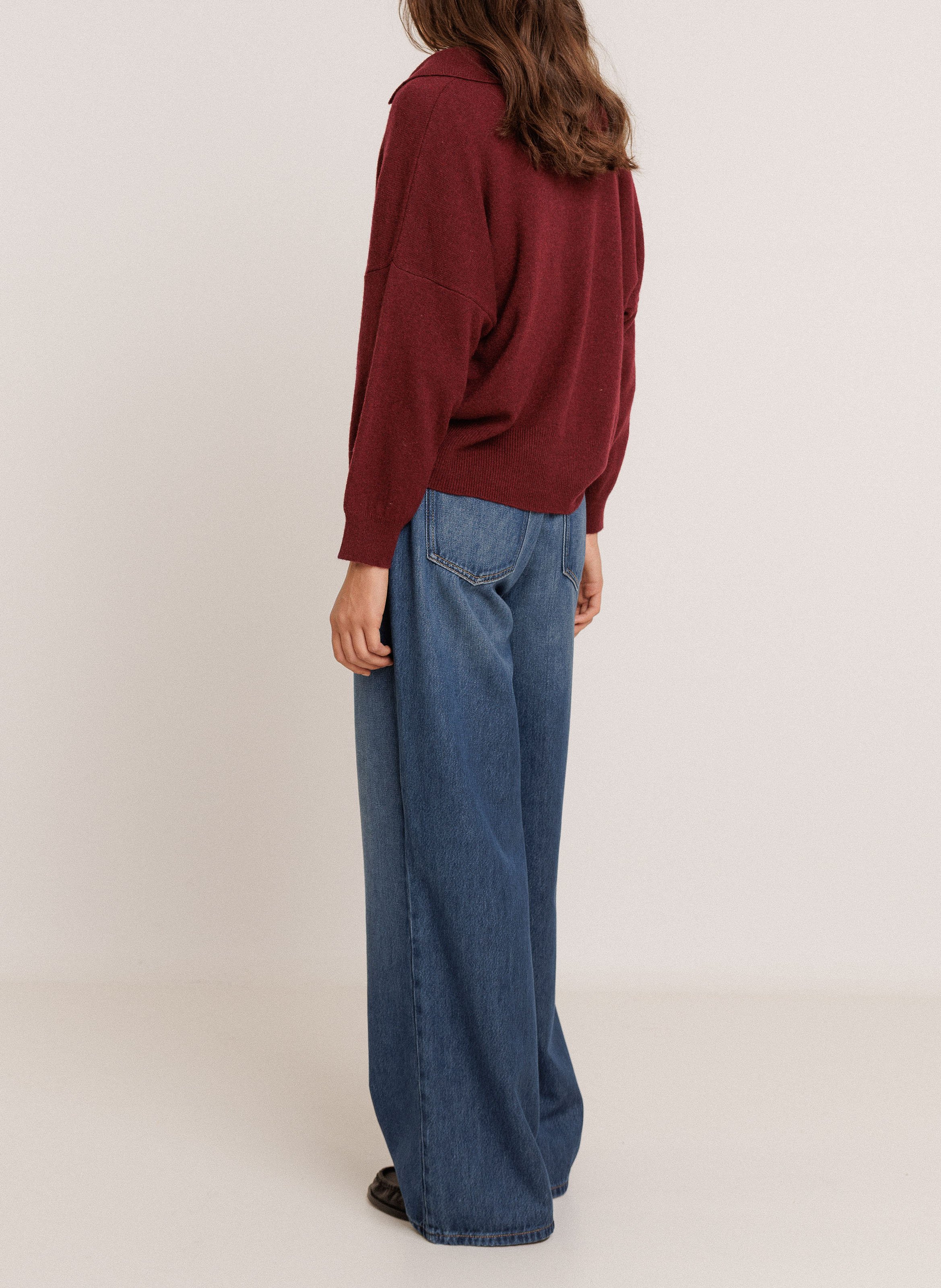 Oversized V-neck sweater INDI & COLD Purple