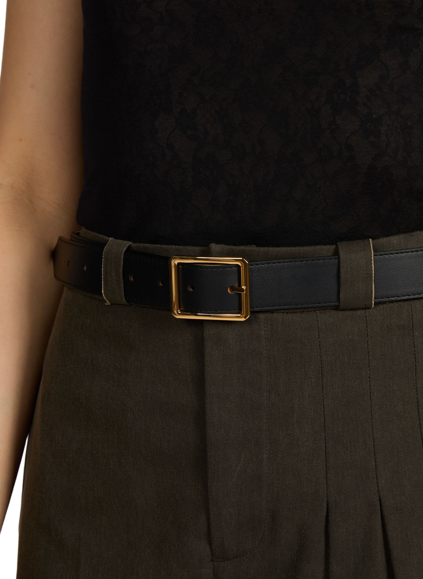 Leather Belt pri0303g SAISON 1865 Black