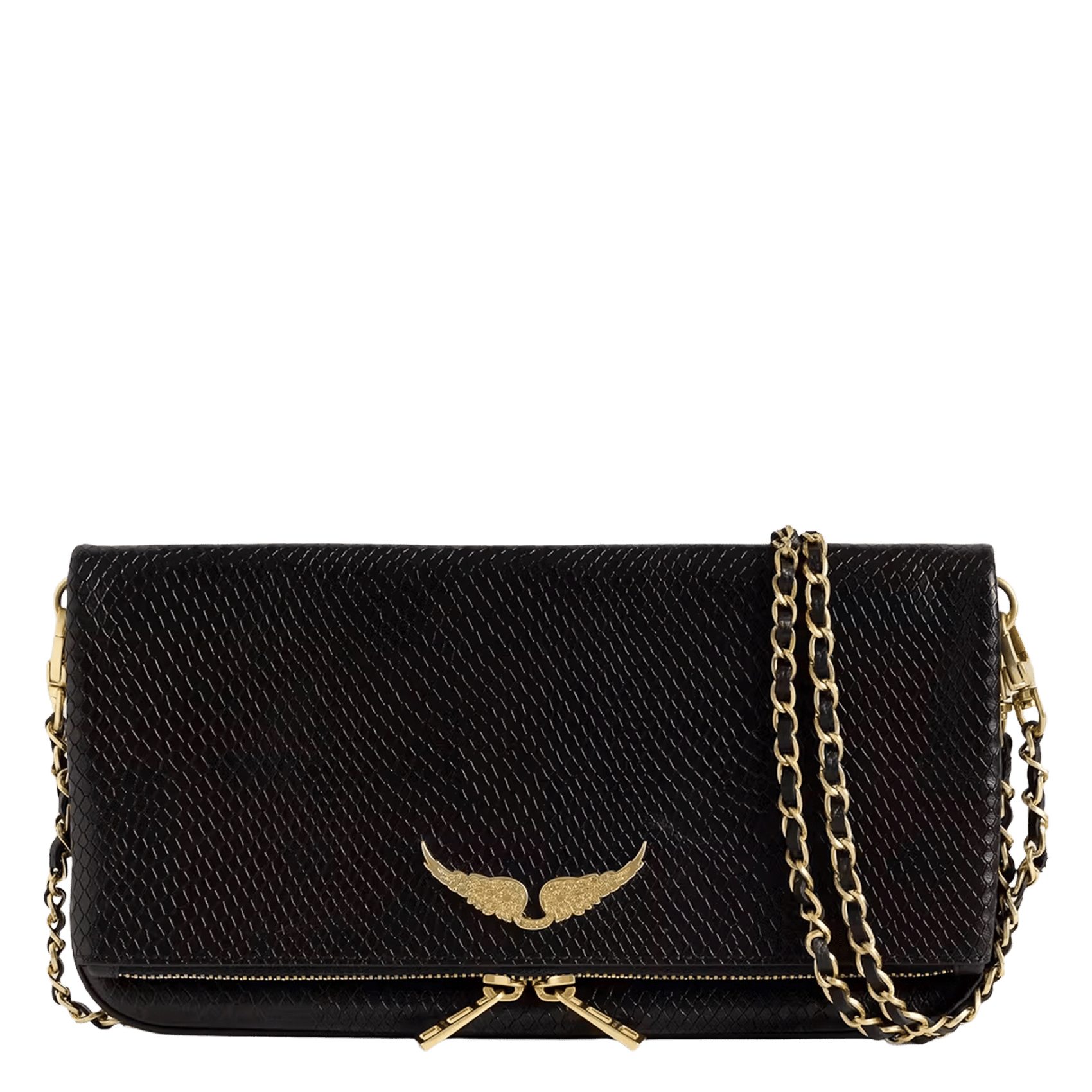 Sac bandoulière effet python en cuir ZADIG&VOLTAIRE Noir