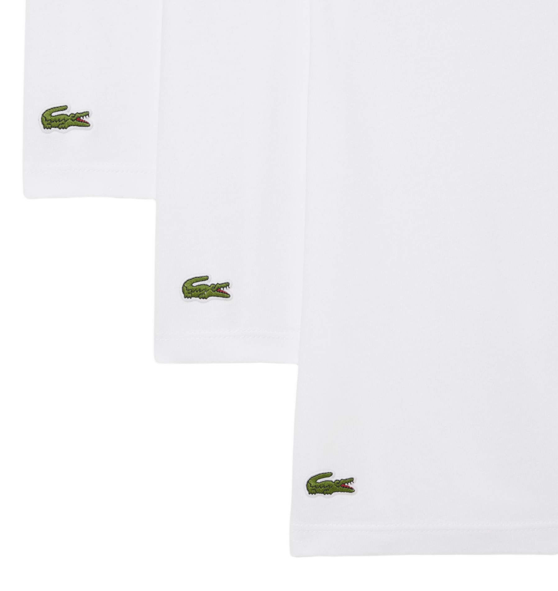 Set aus 3 geraden Baumwoll-T-Shirts LACOSTE Weiss