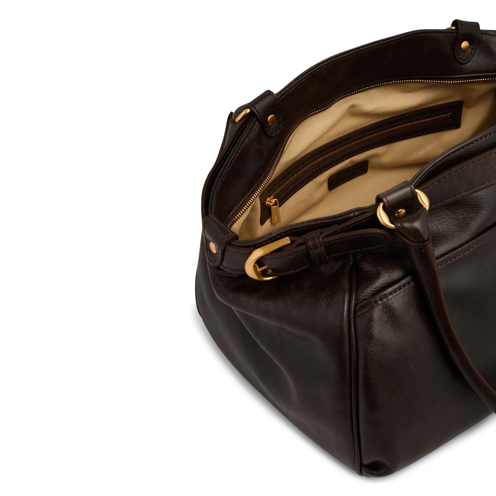 Leather shoulder bag VANESSA BRUNO Brown