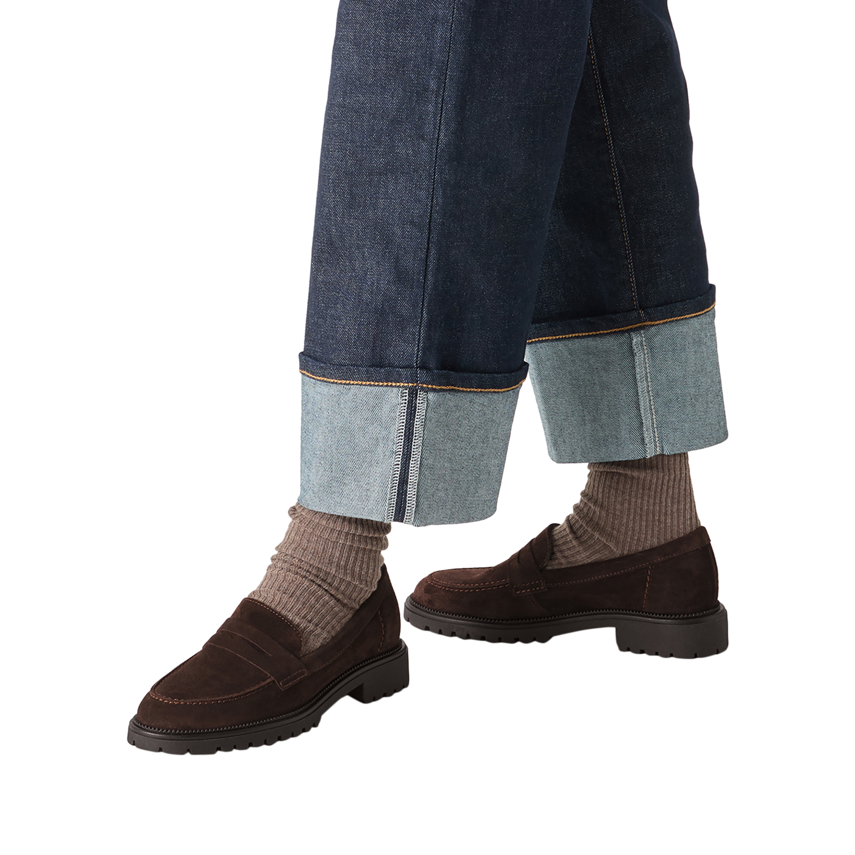 Leather heeled loafers | Brown TAMARIS Women