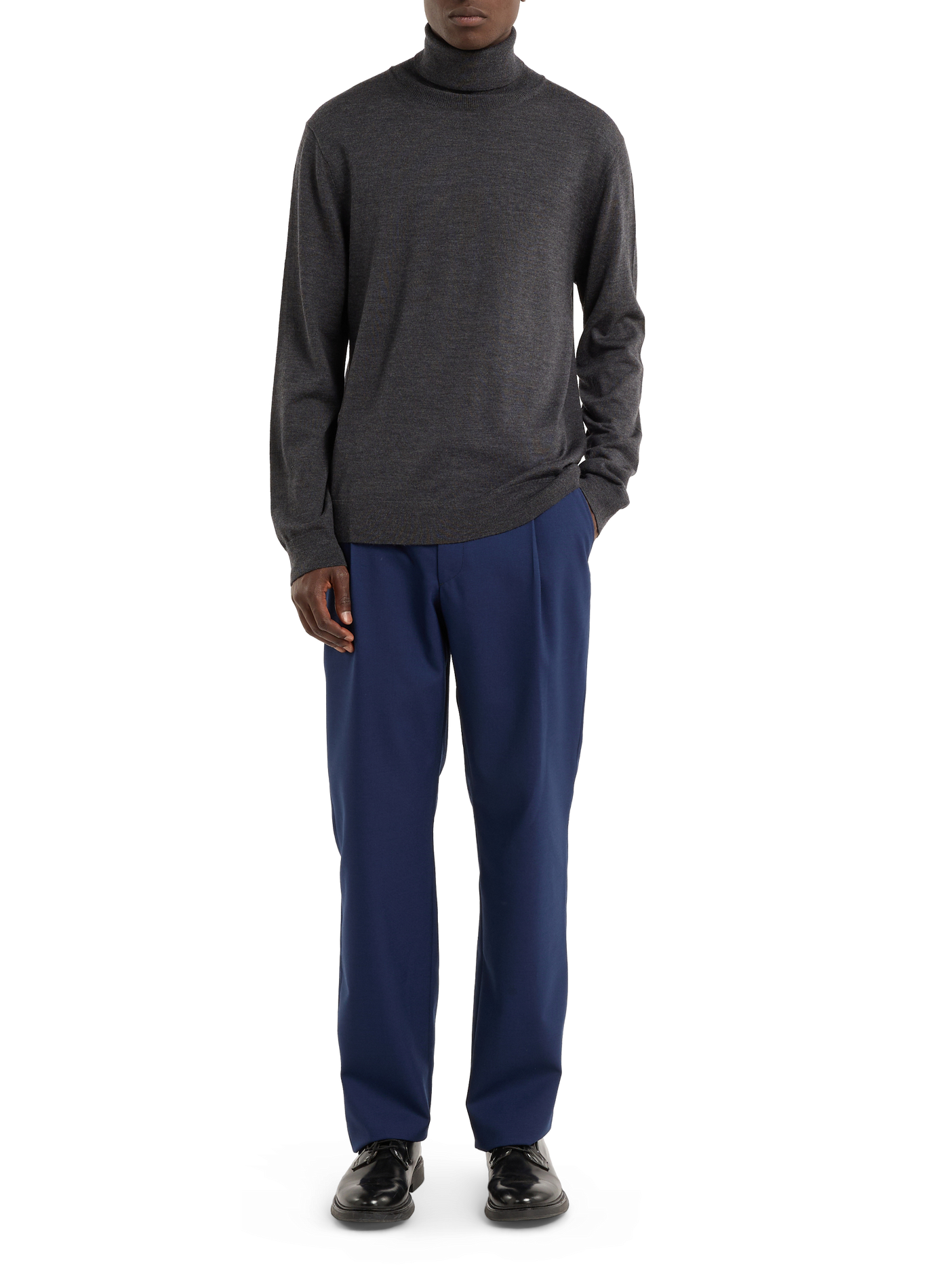Straight wool suit trousers SAISON 1865 Blue