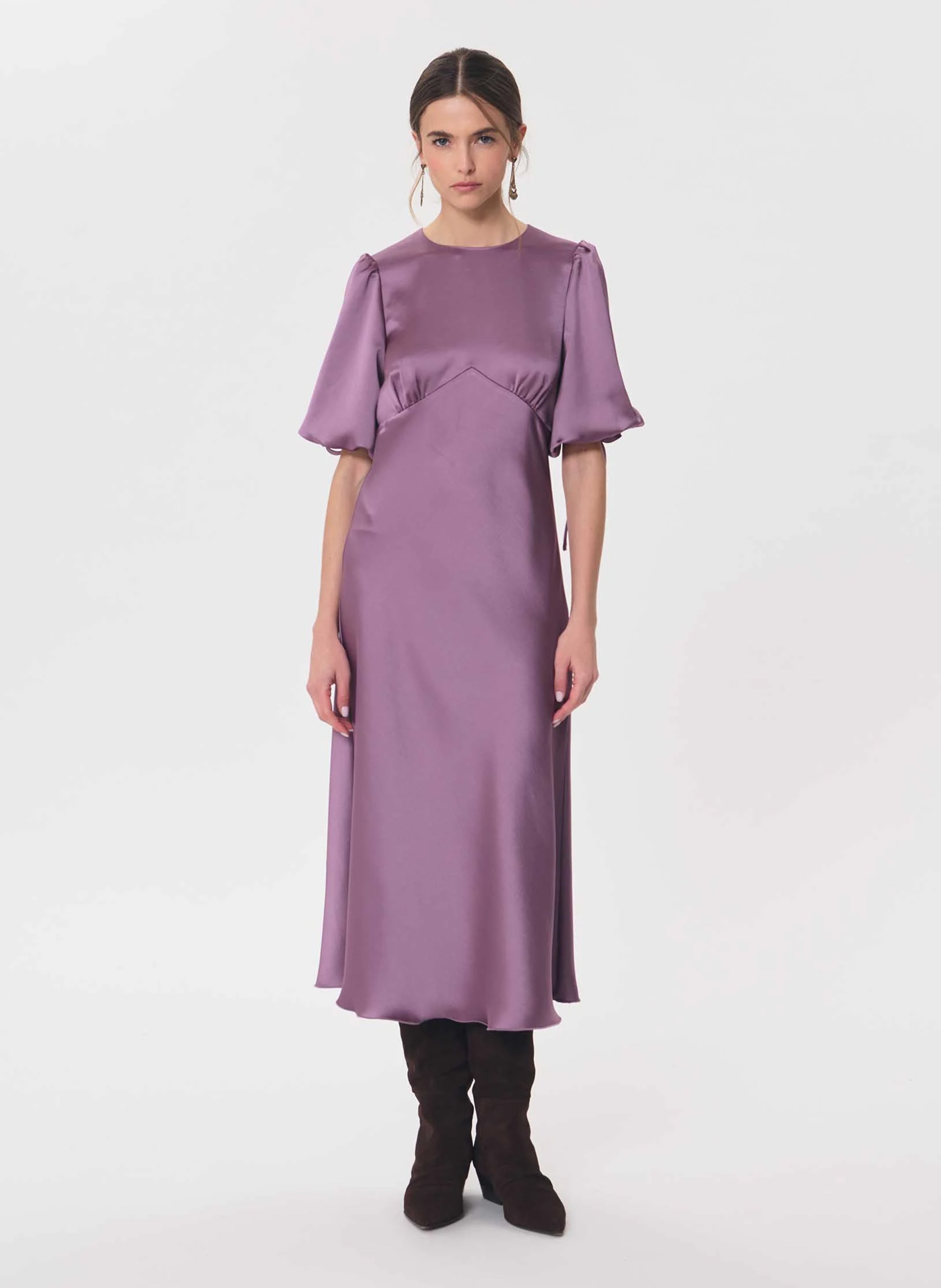 Long plain round-neck dress TARA JARMON