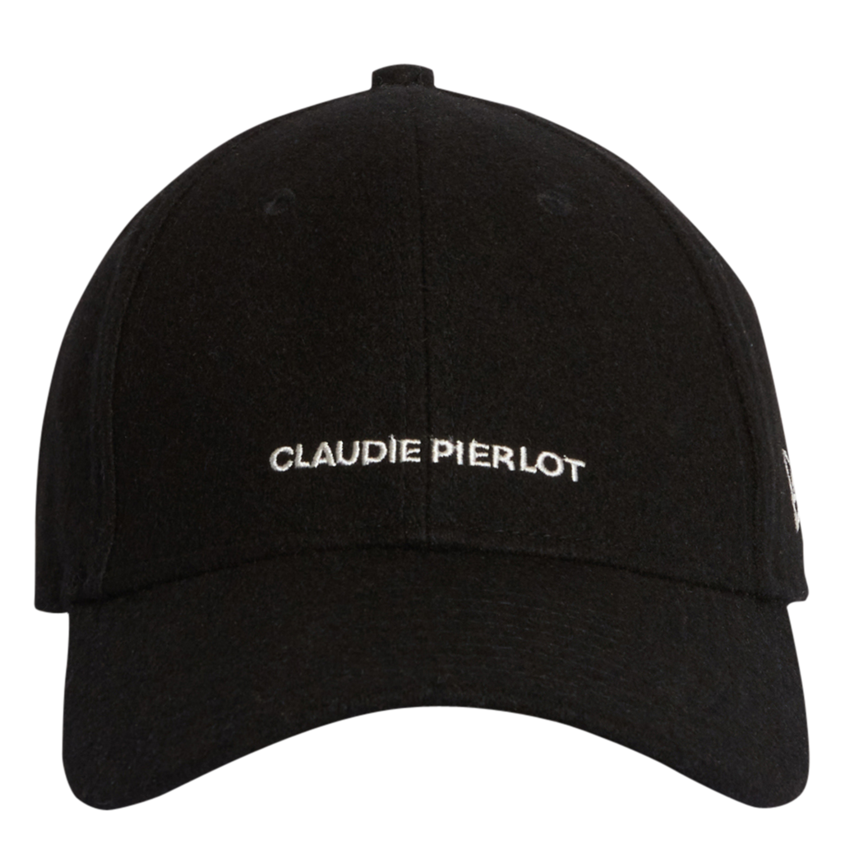 Pet van wolmix met borduursel Zwart