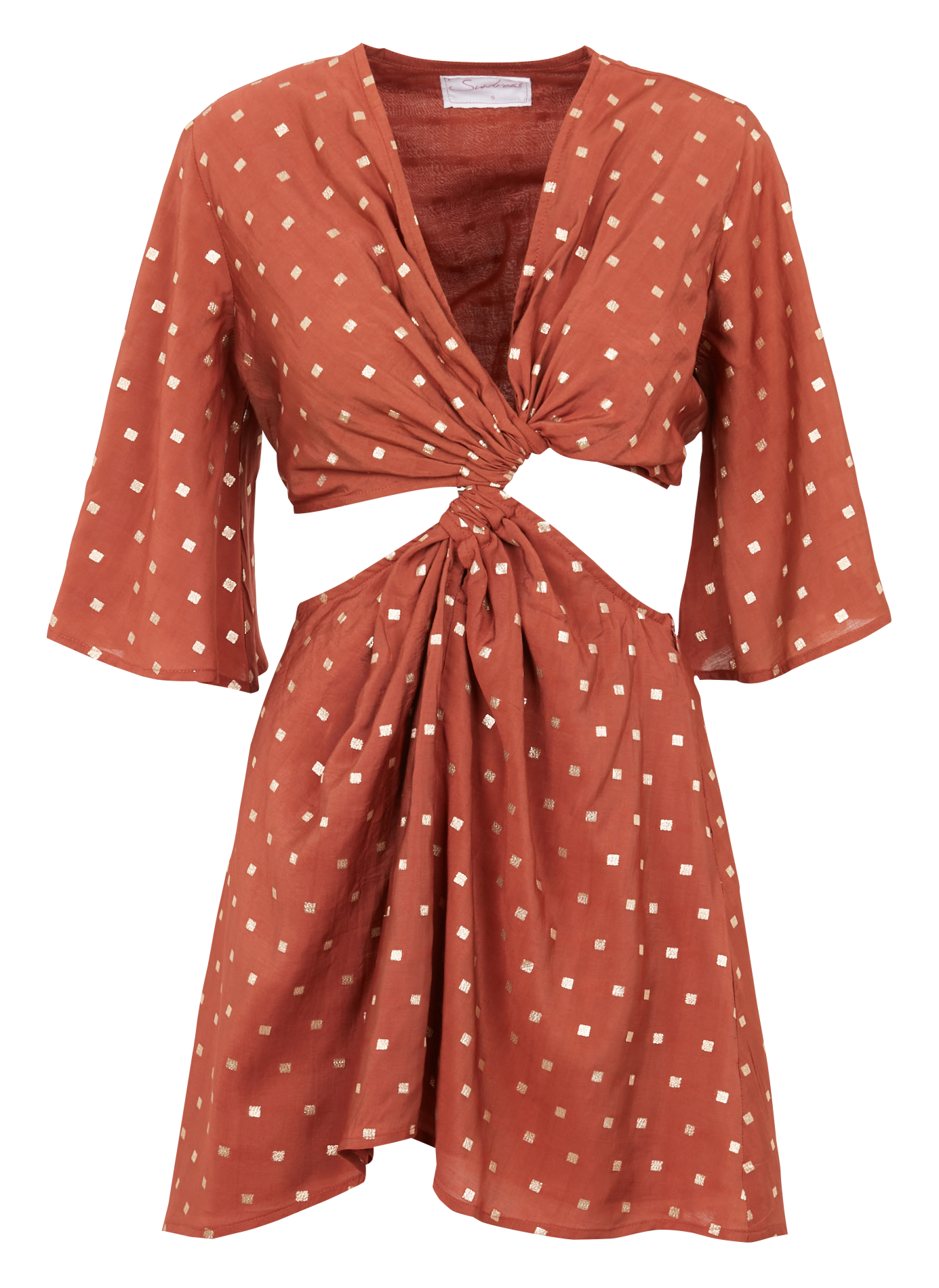 Robe col V évasée SUNDRESS Marron