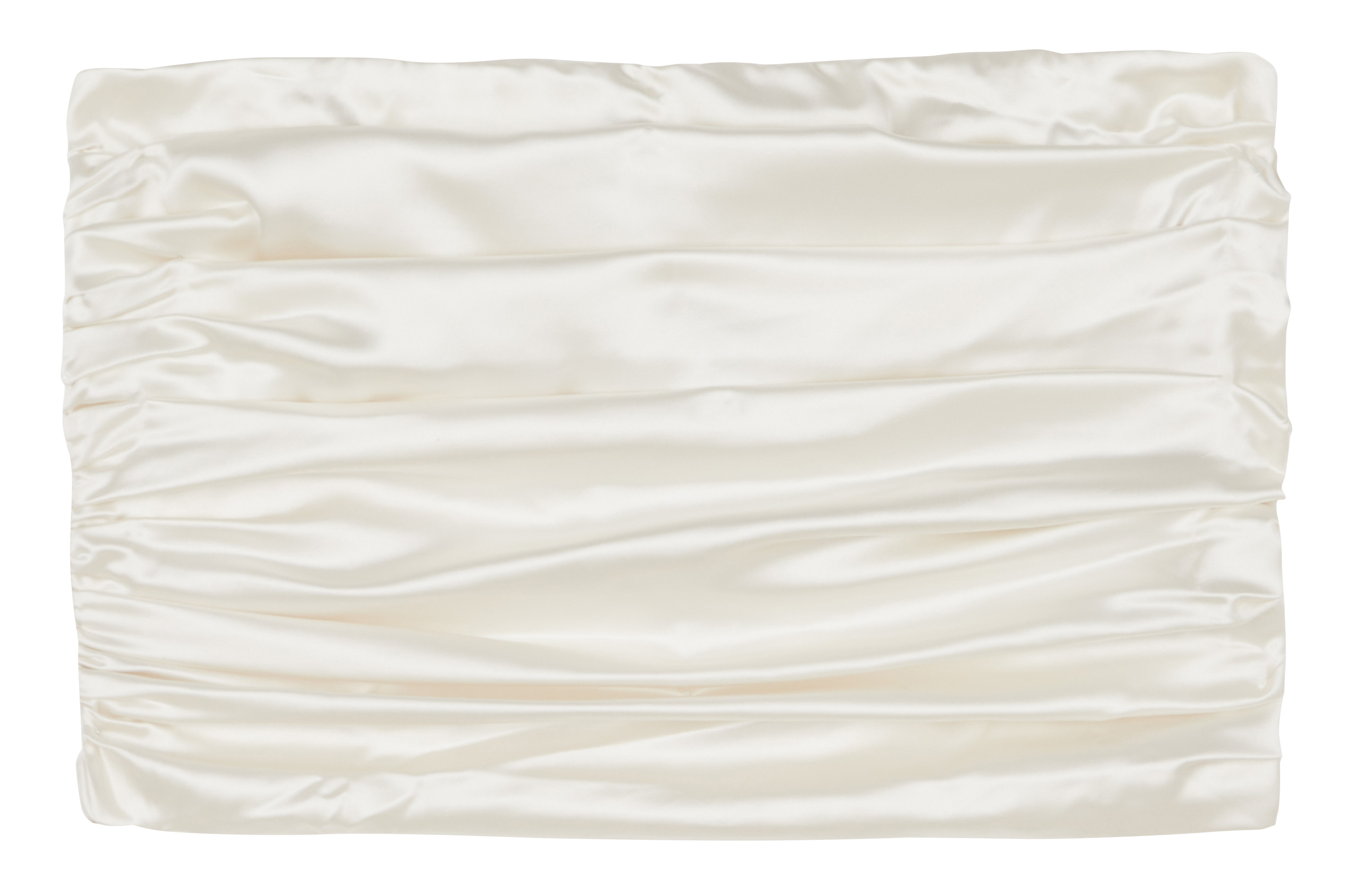 Satiny strapless top with gathers GINA TRICOT White