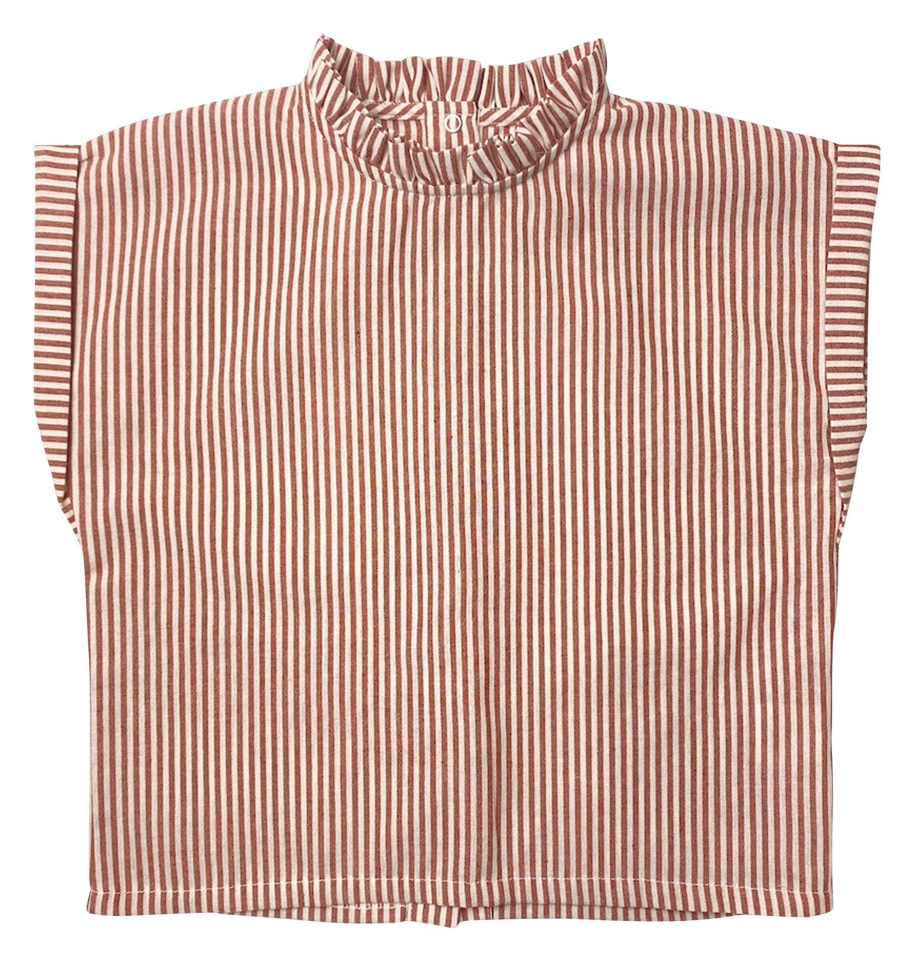 Blouse col montant à rayures en coton  APACHES COLLECTIONS Marron