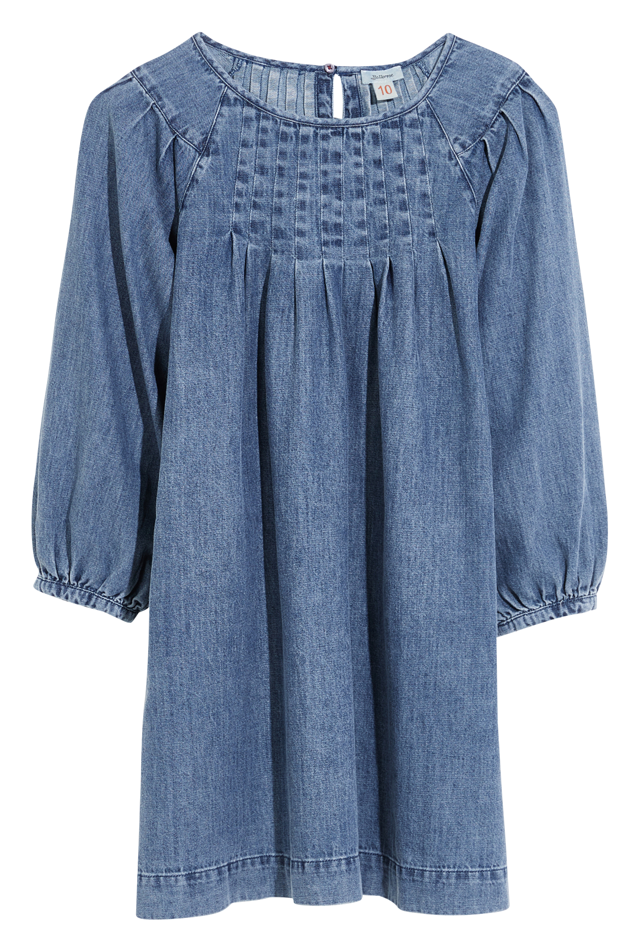 Short round-neck cotton dress BELLEROSE Blue