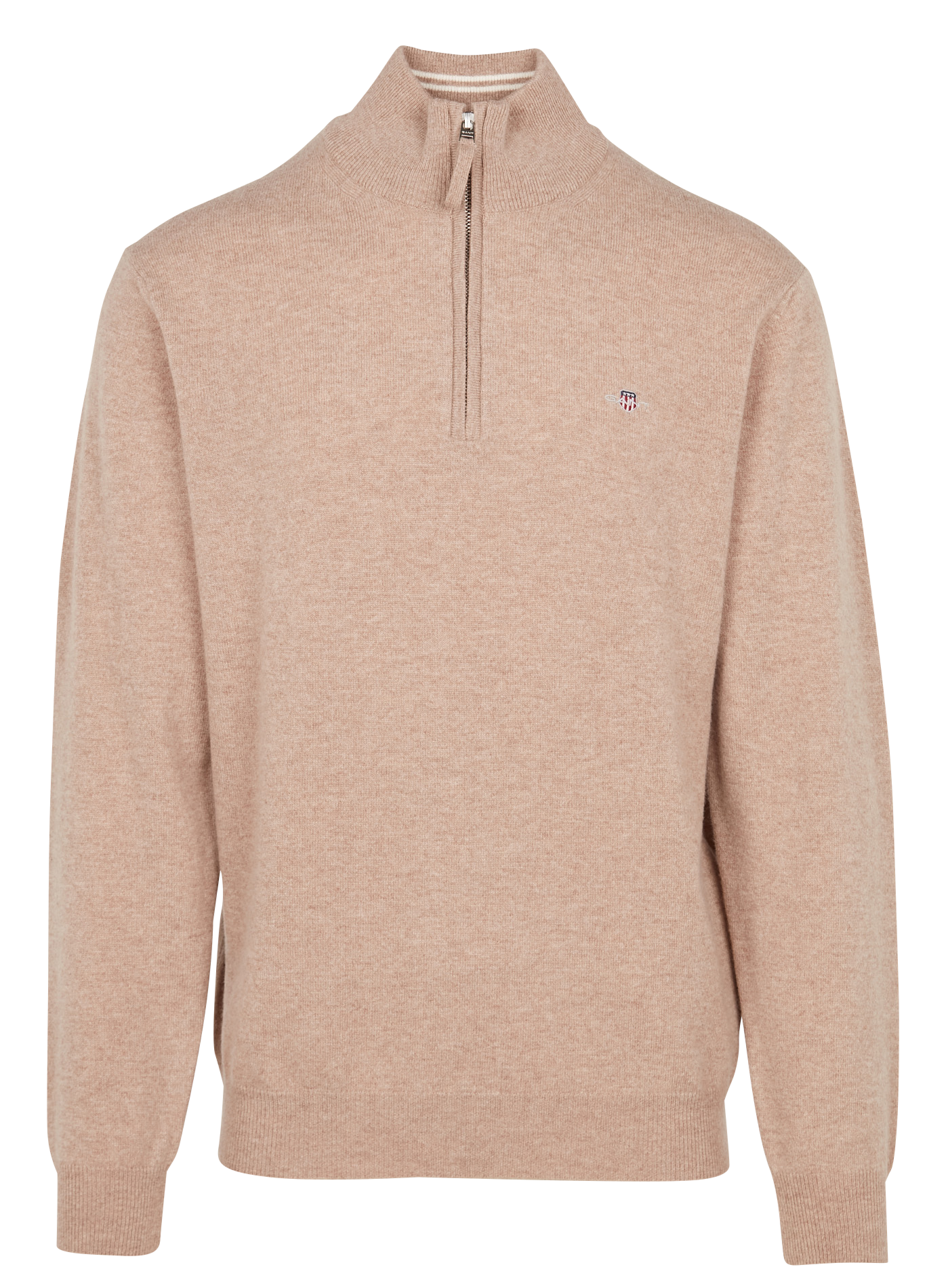 Pull droit col montant zippé en laine GANT Beige