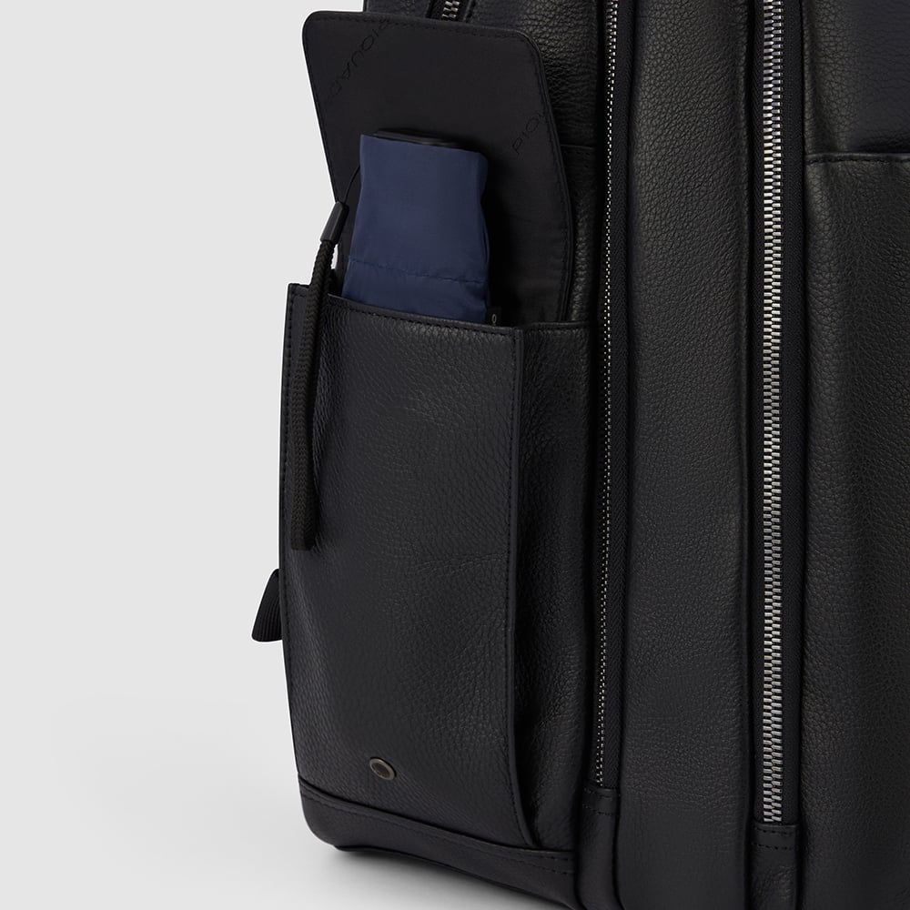 Leather backpack PIQUADRO Black
