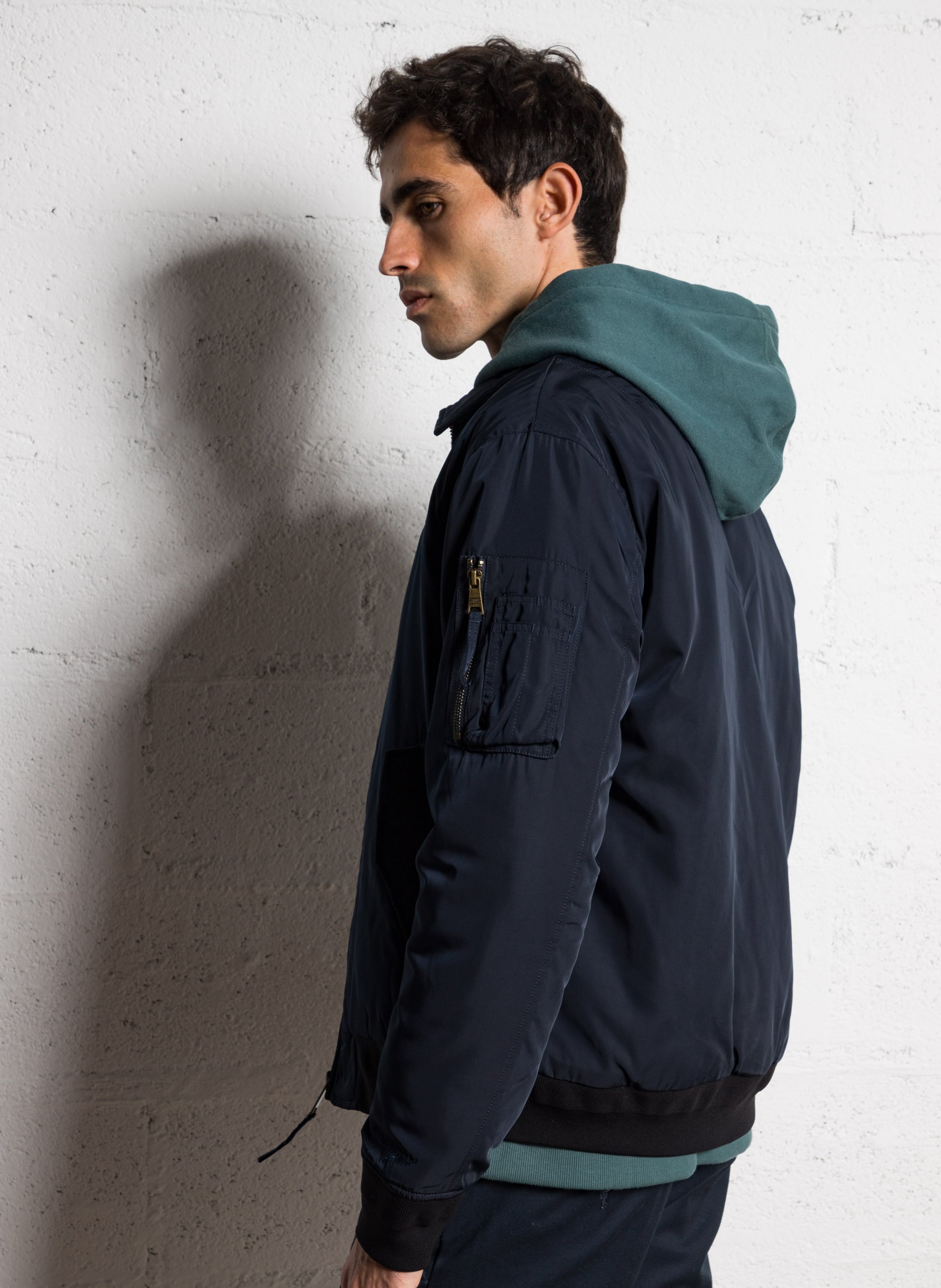 Blouson col à revers droit BOMBERS ORIGINAL Bleu