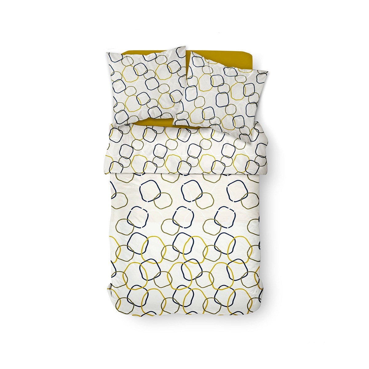 Printed cotton bedding set TODAY LINGE DE MAISON Beige