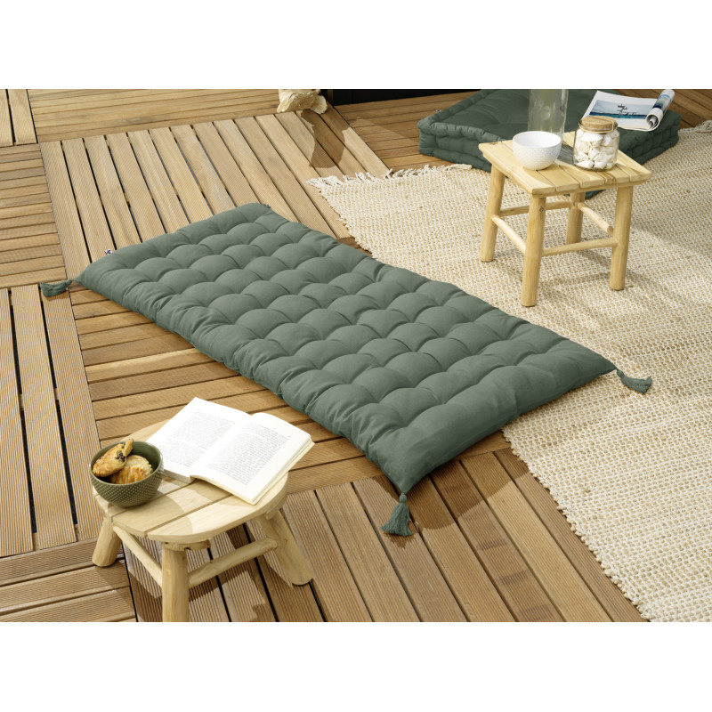 Matelas de sol avec pompons déperlant Vert