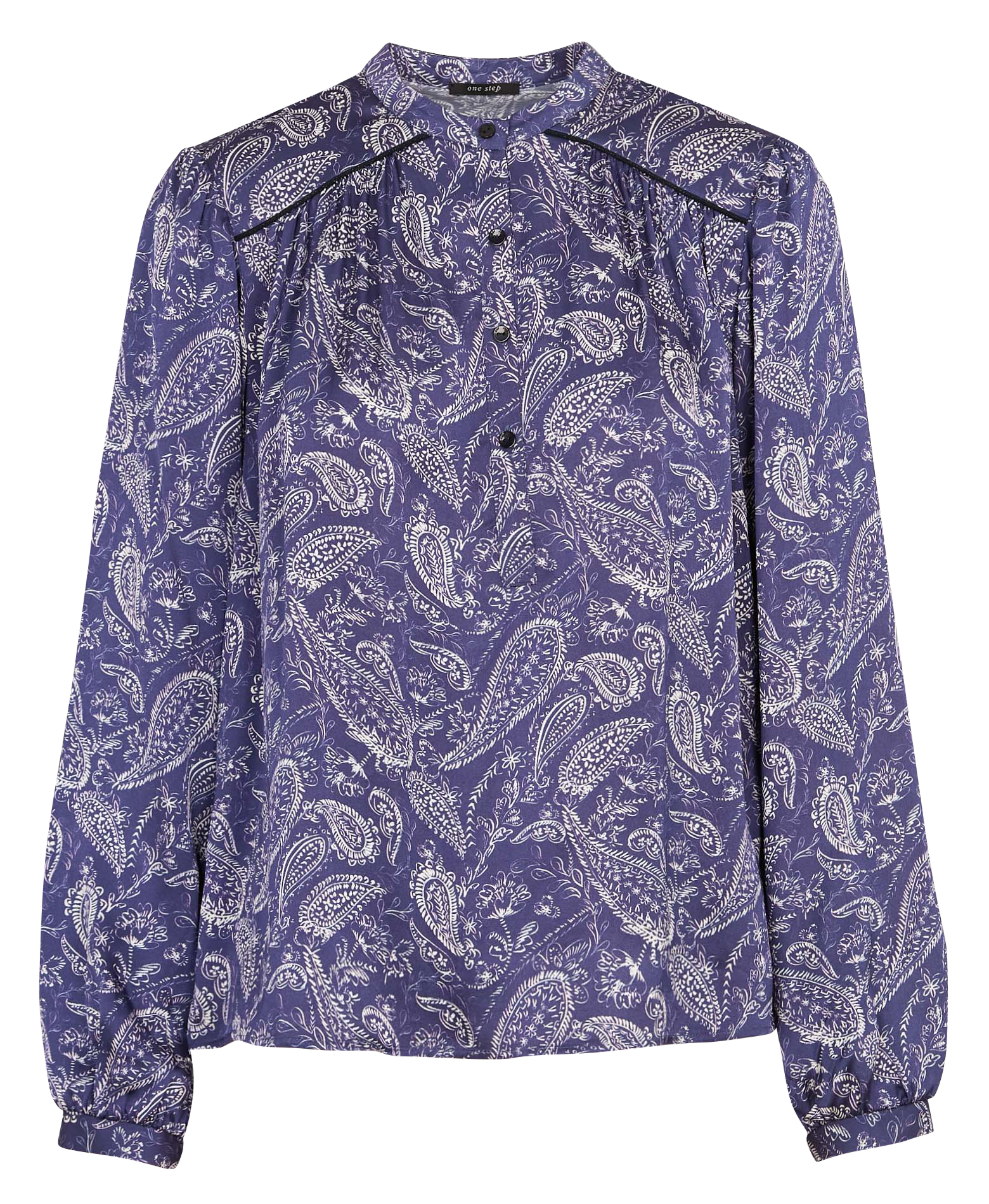 Printed straight shirt ONE STEP Blue