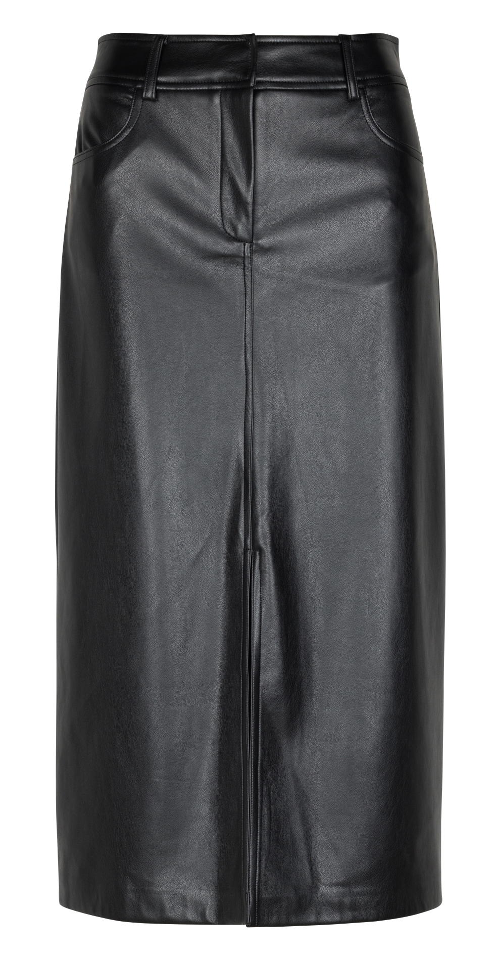 Midi-Rock mit Ledereffekt SUNCOO Schwarz