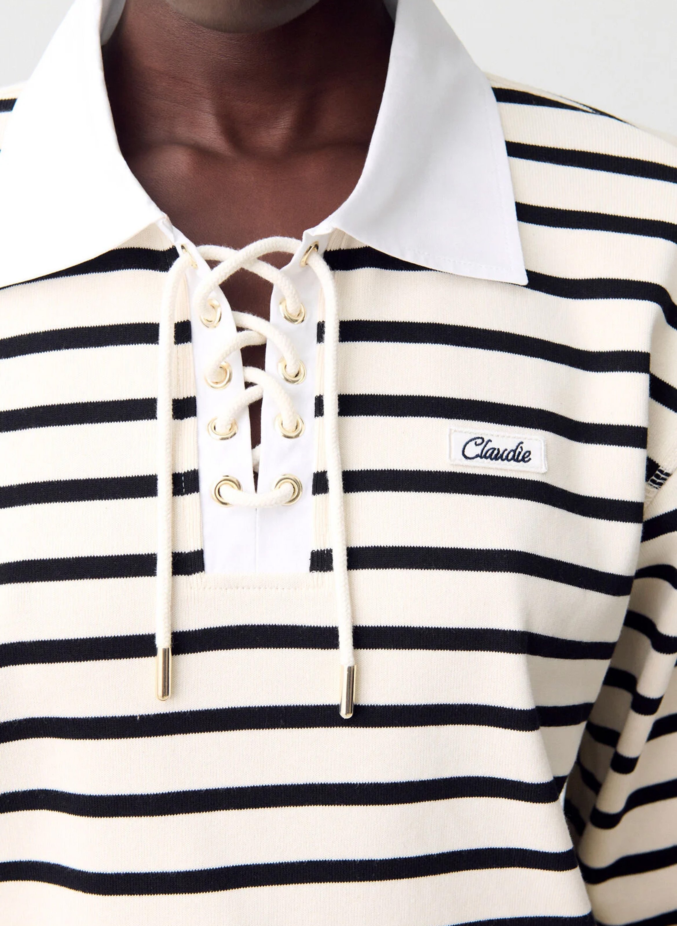 Gerade geschnittenes Baumwoll-T-Shirt mit Streifen CLAUDIE PIERLOT Mehrfarbig