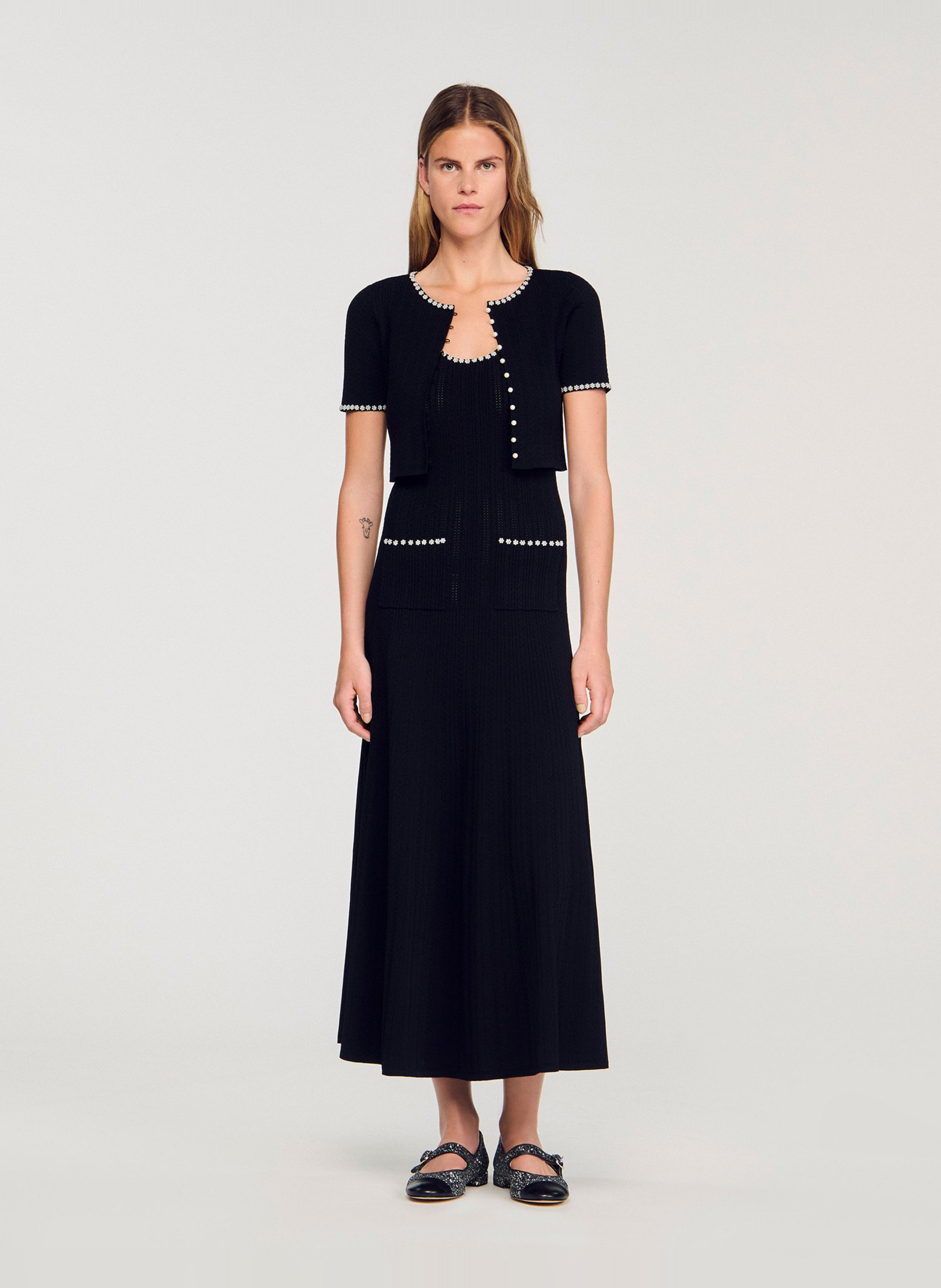 Gilet col rond  SANDRO Noir