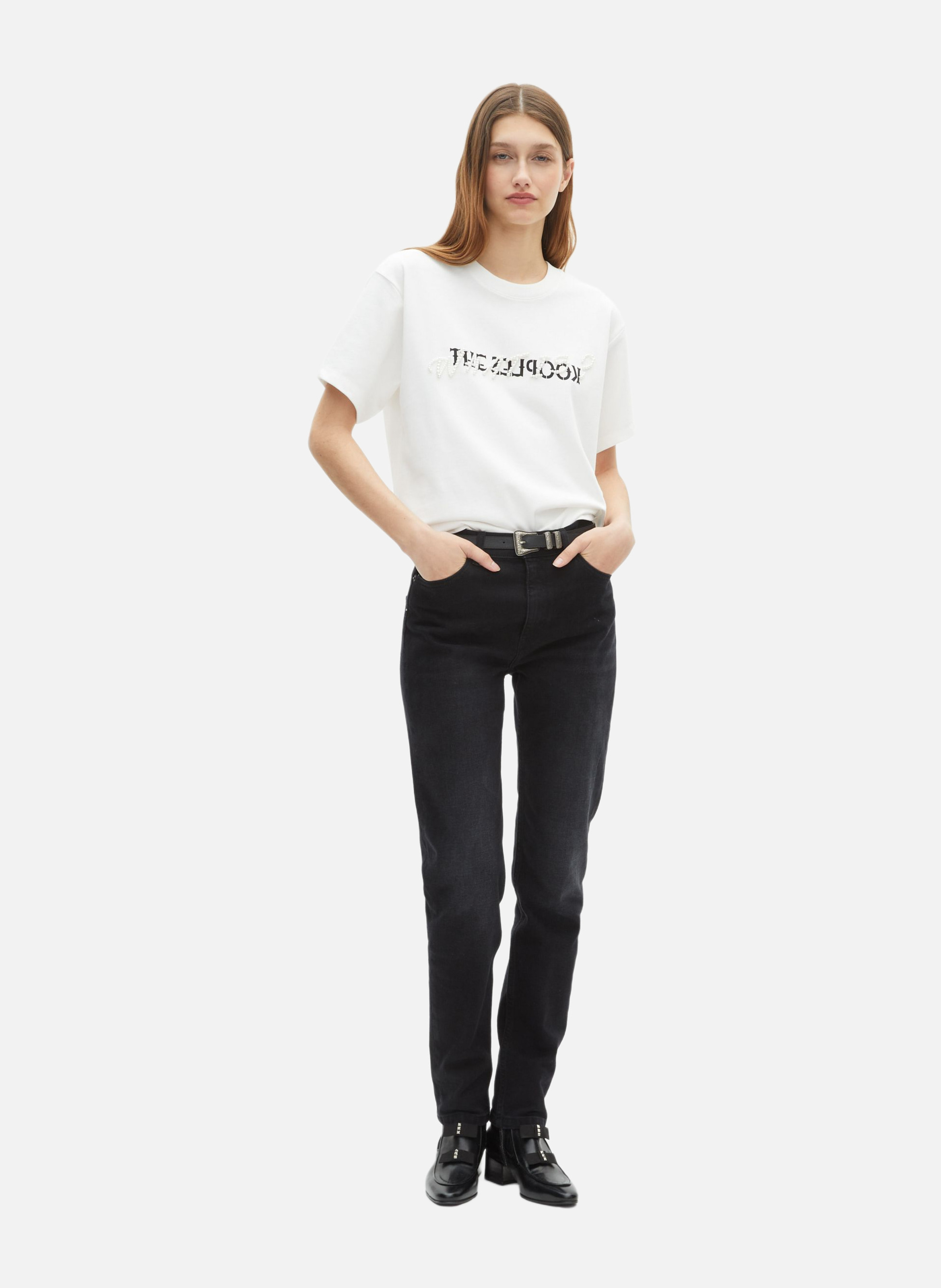 T-shirt with pearls THE KOOPLES White