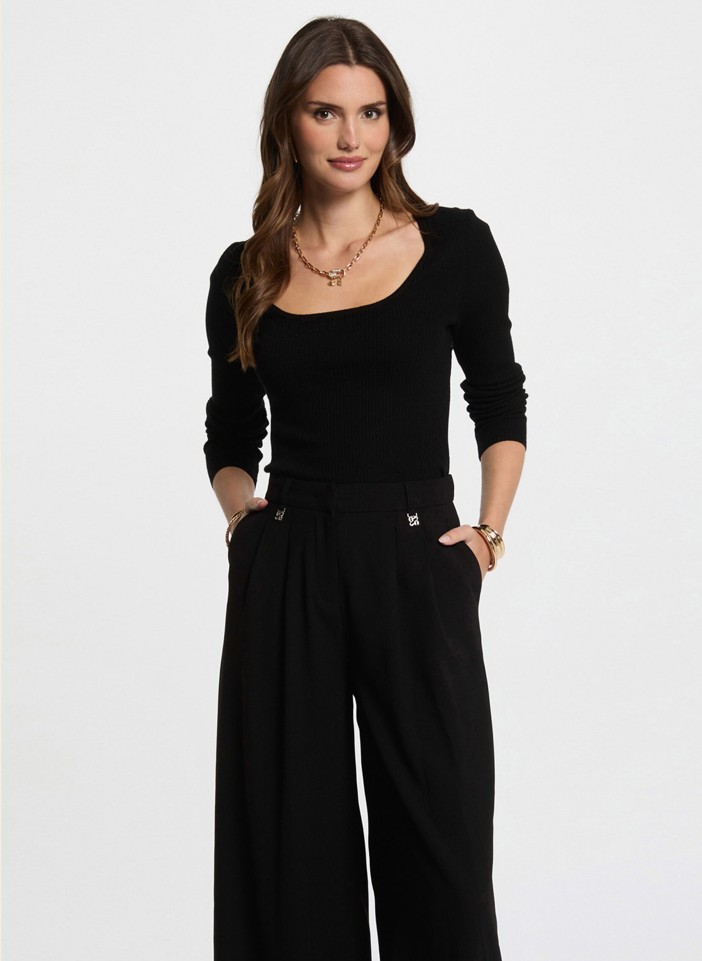 High-neck sweater MORGAN Black