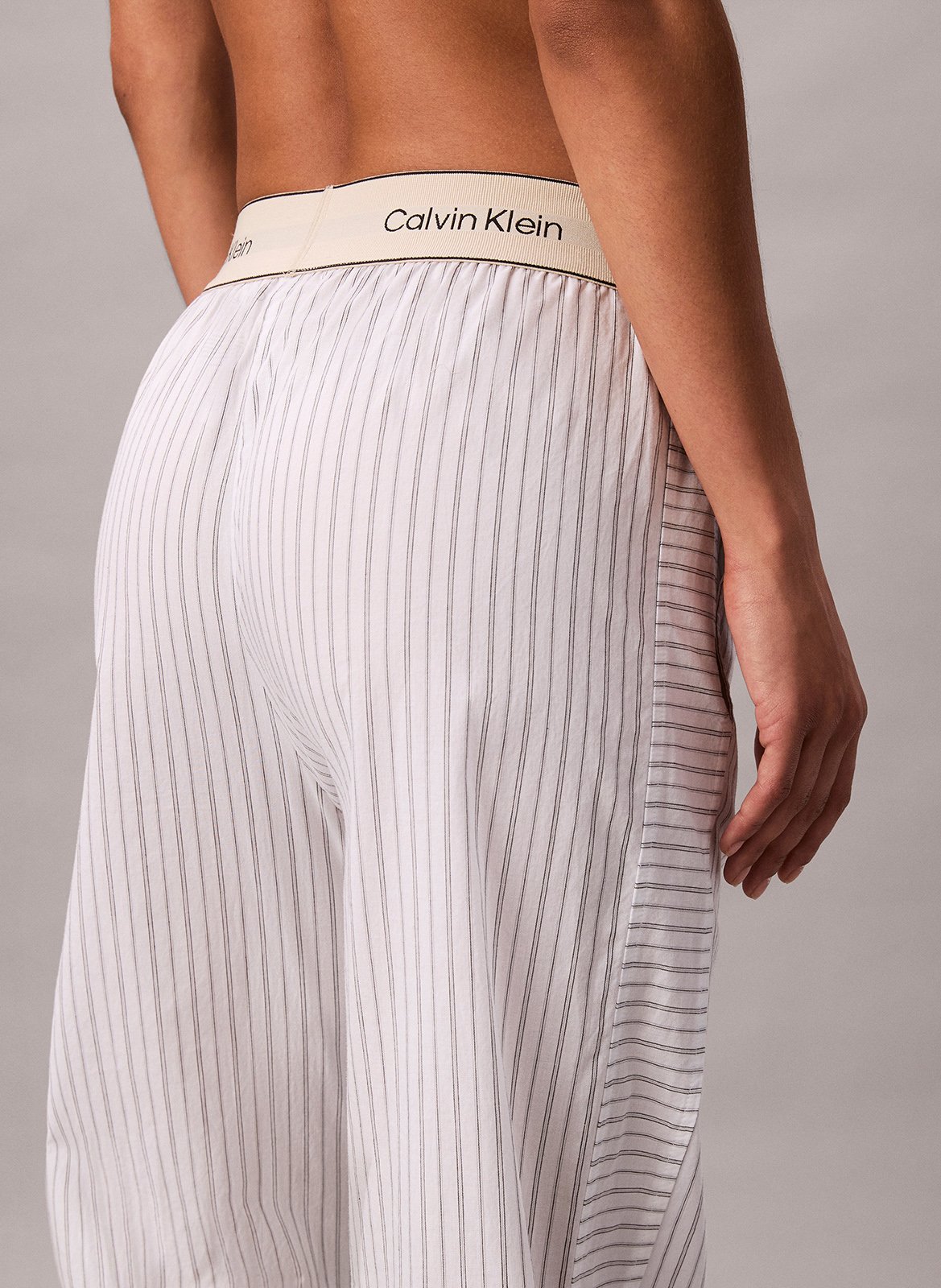 Pantalon droit à rayures CALVIN KLEIN UNDERWEAR Blanc