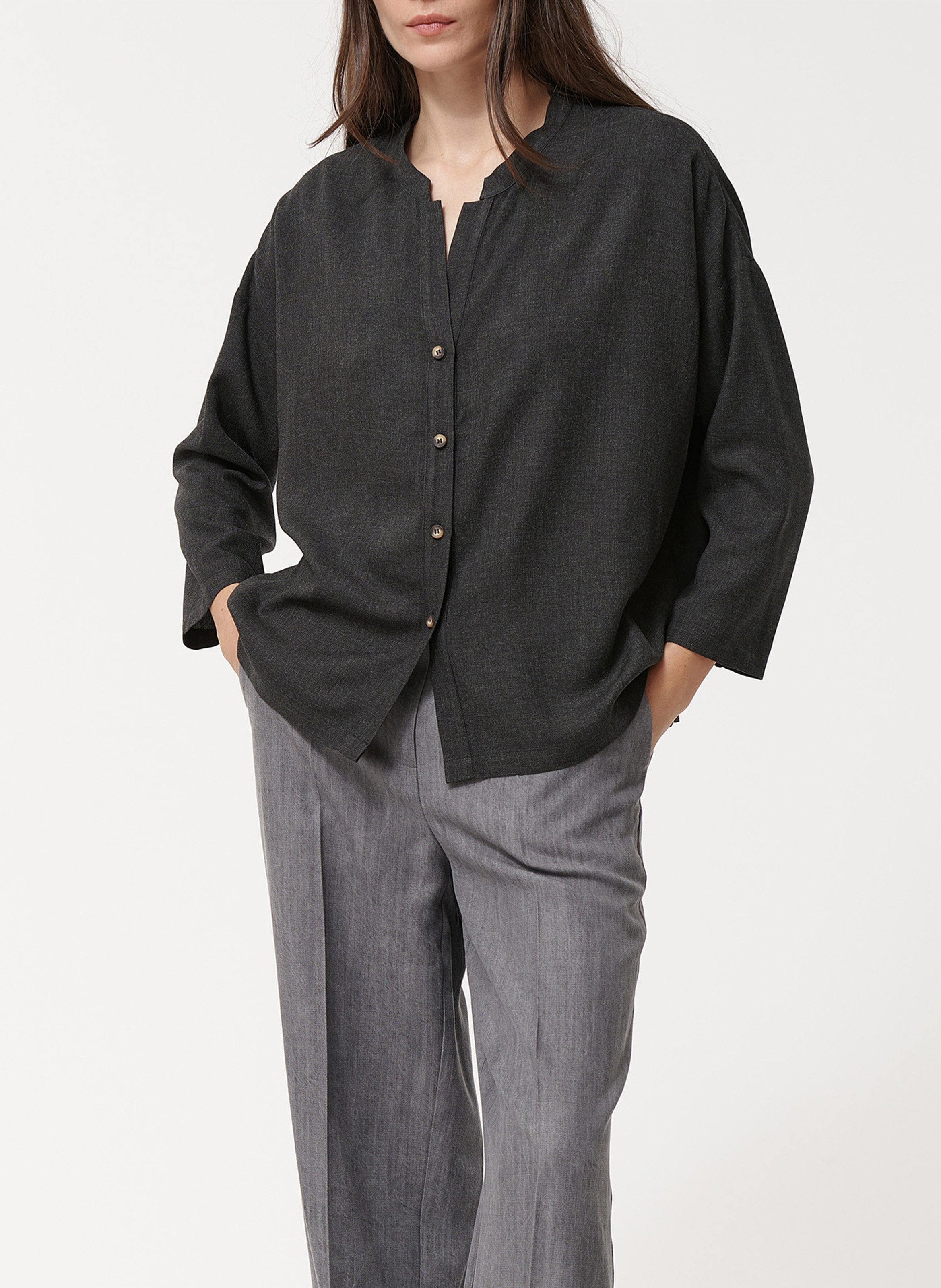 Chemise col tunisien  HUMILITY Argent