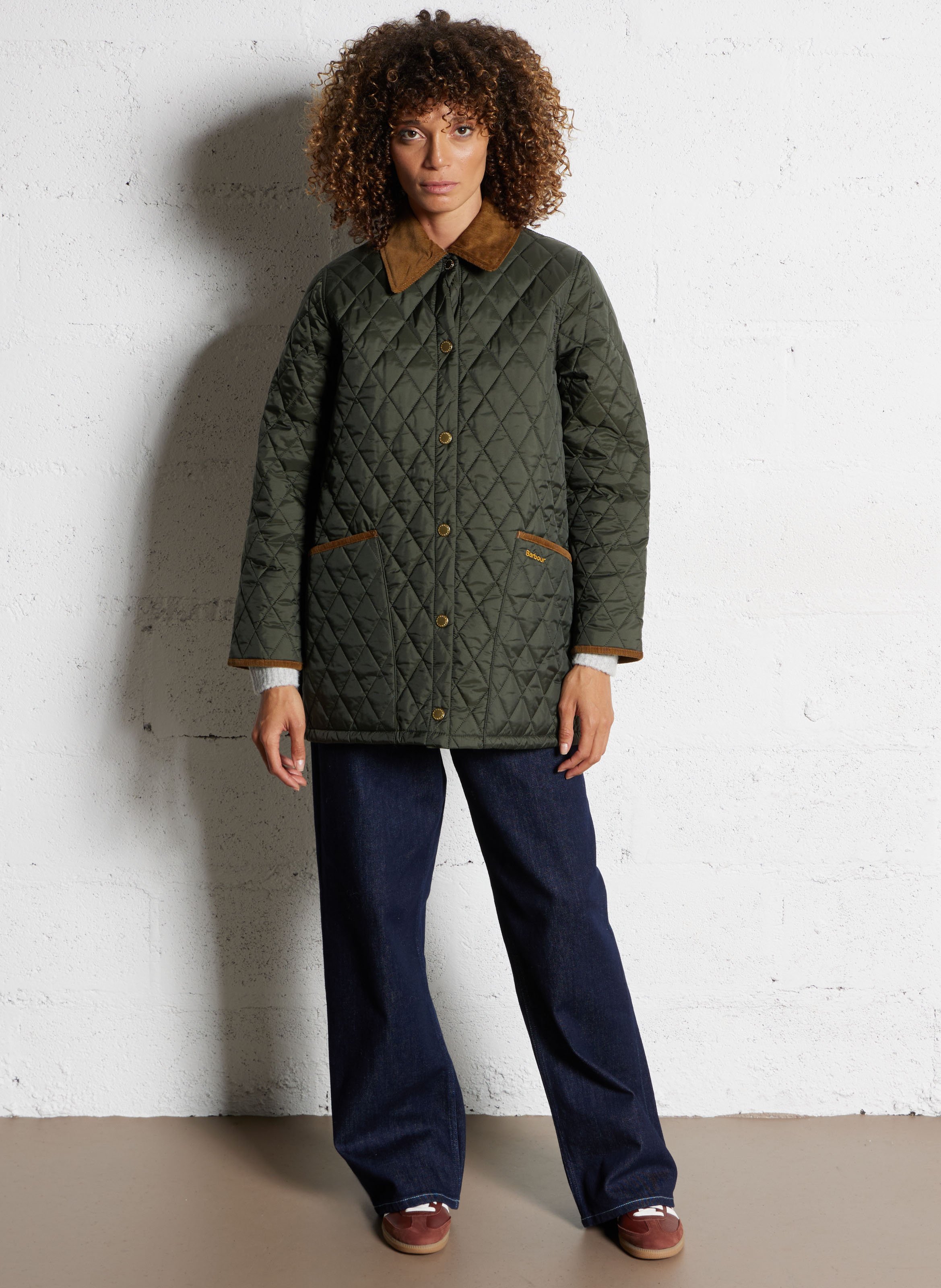 Blouson matelassé col classique  BARBOUR Vert