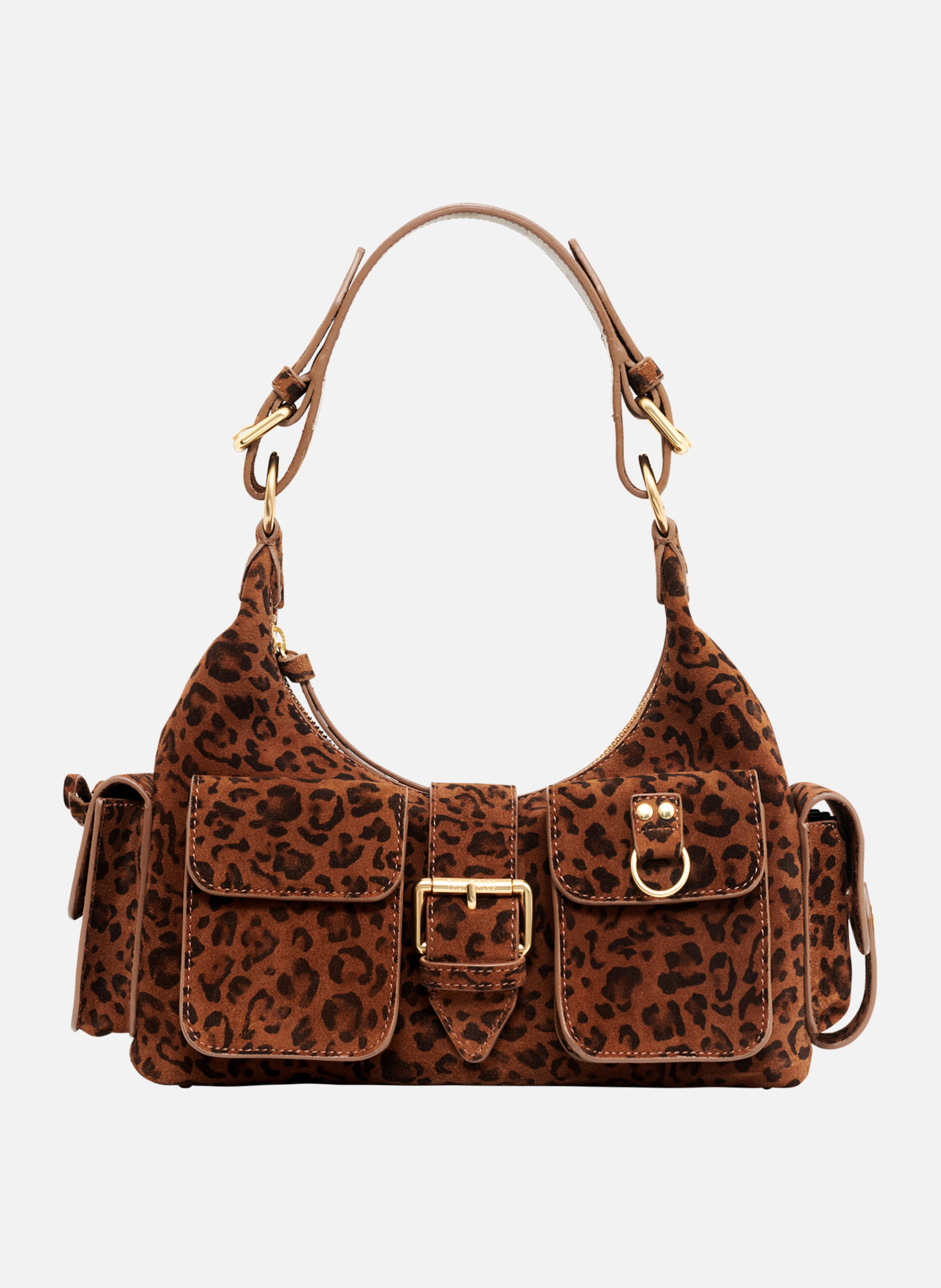 Amelia suede leather bag THE KOOPLES Brown