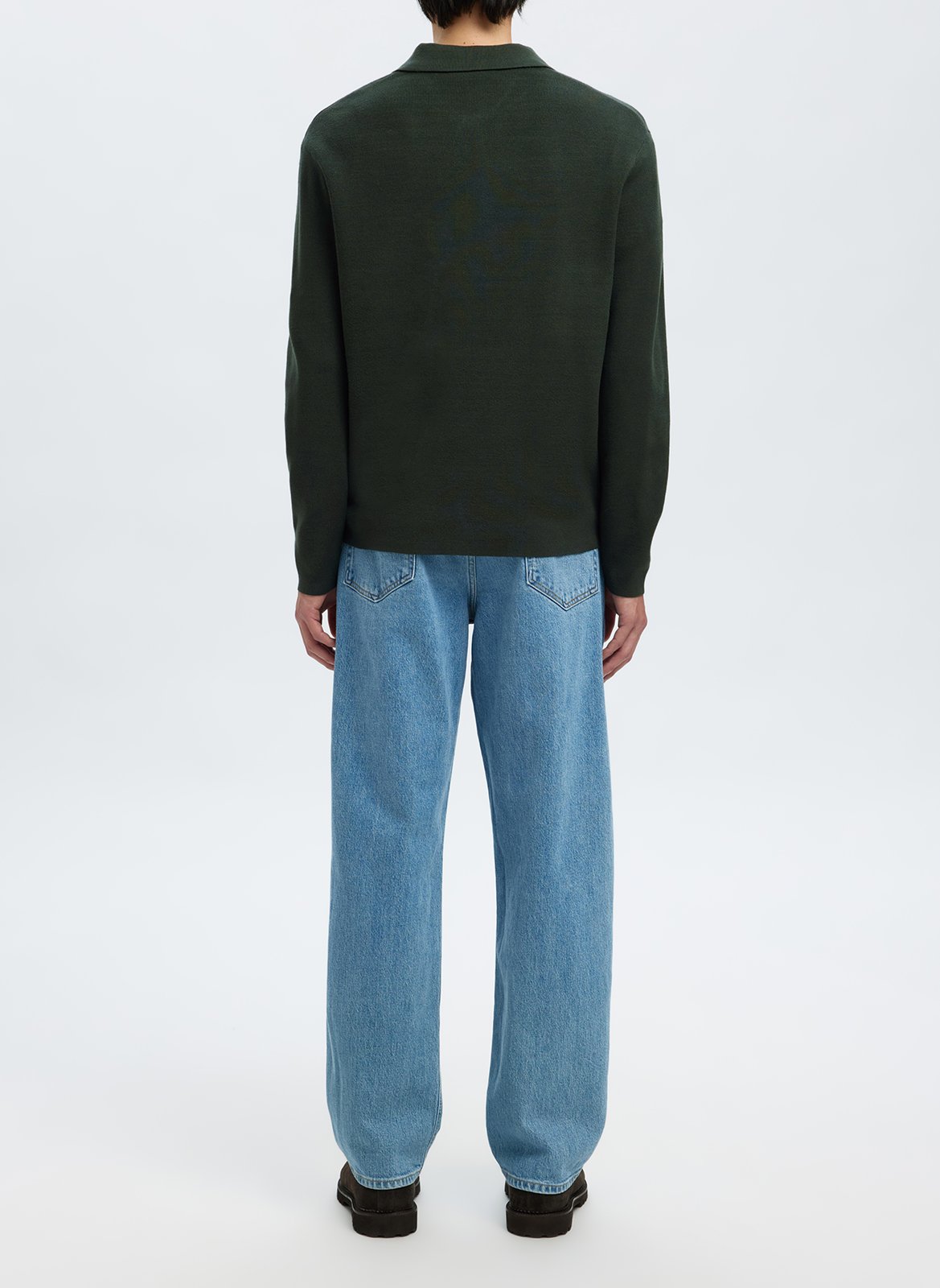 Sweat droit uni à demi zip SELECTED Vert