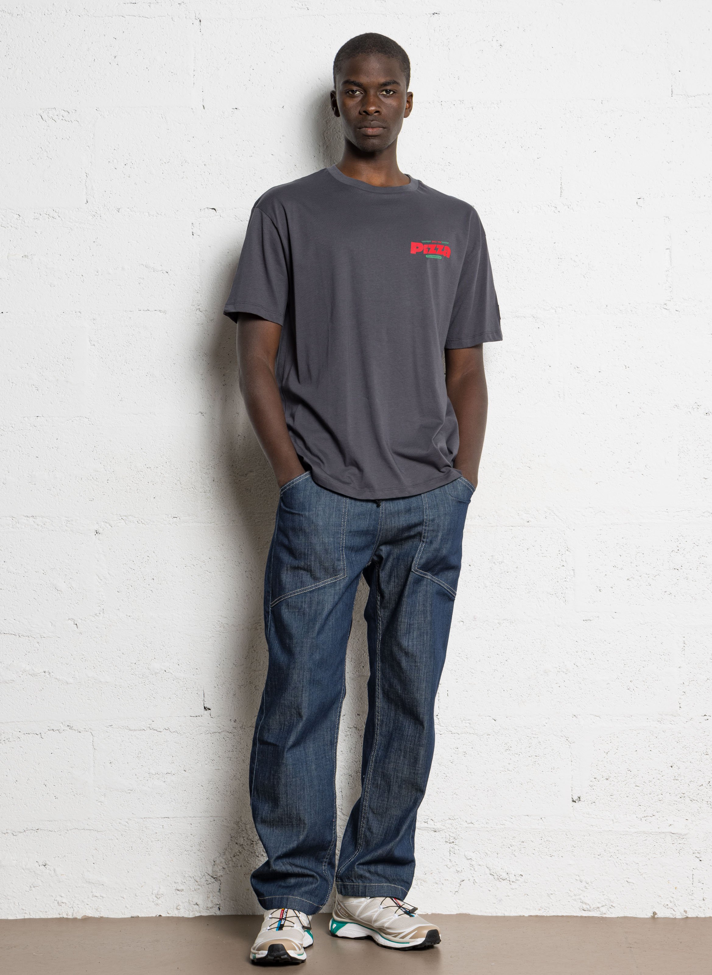 Cotton-blend straight jeans LE TEMPS DES CERISES Blue