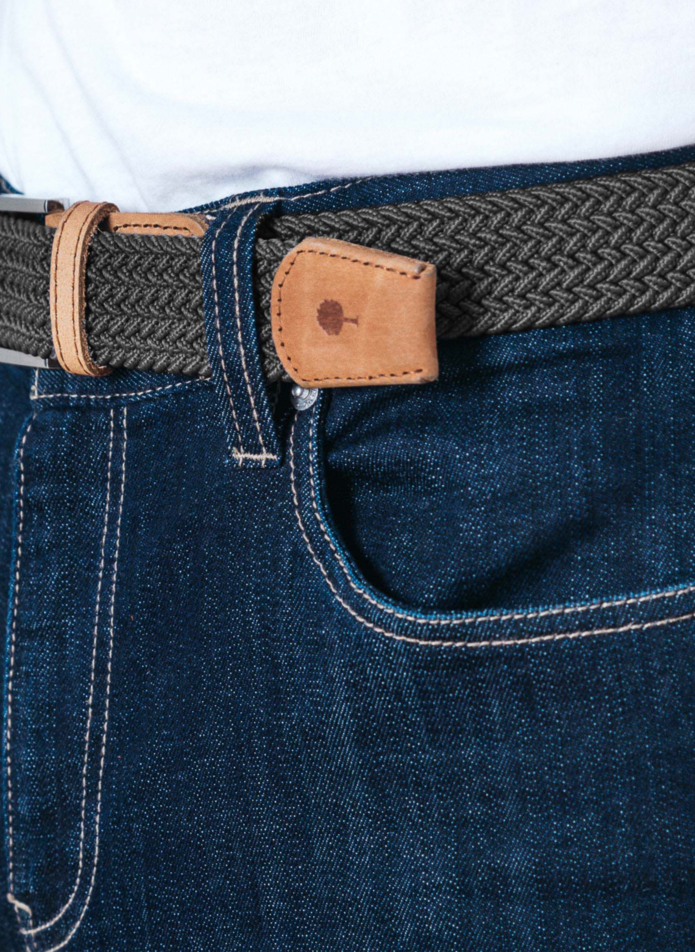 Flechtgürtel aus Canvas FAGUO Grau