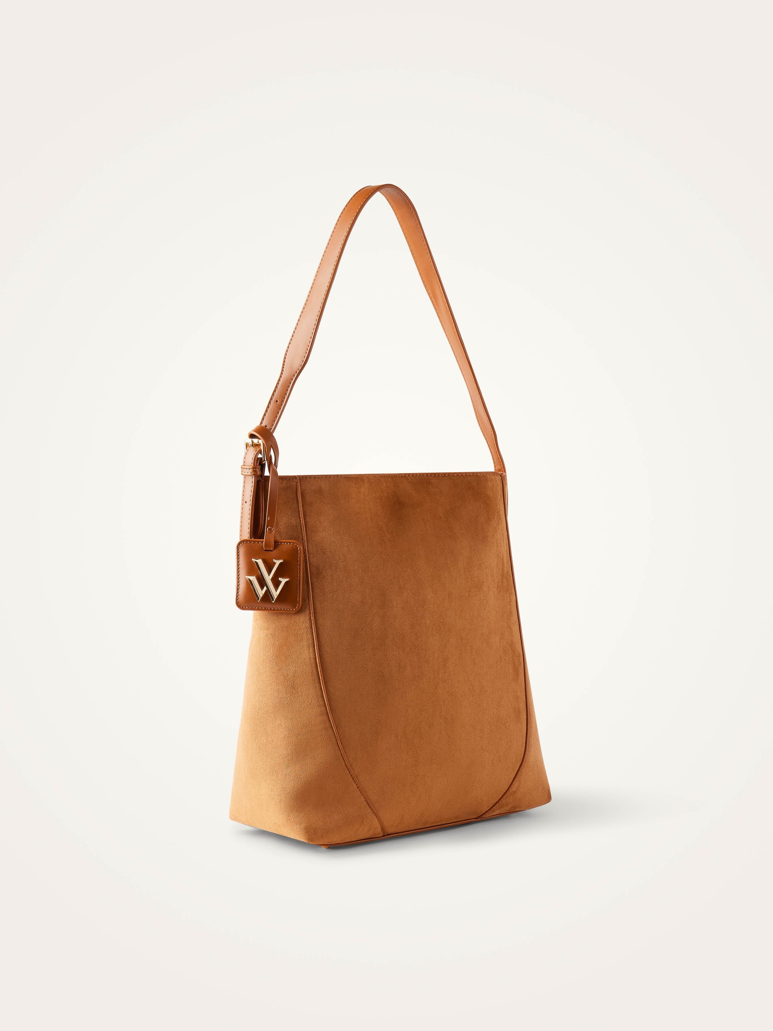 Sac cabas oversize en suédine VANESSA WU Marron