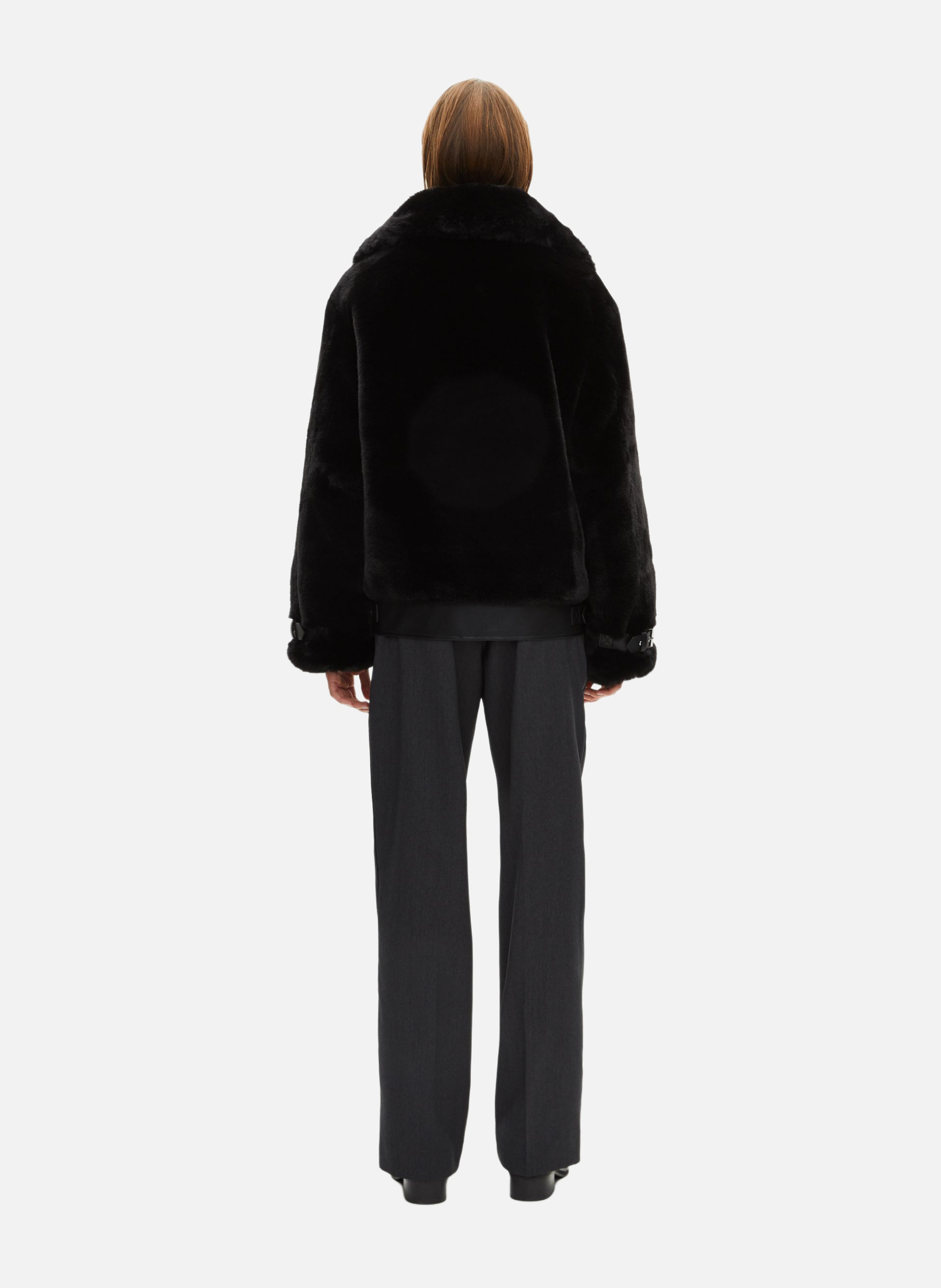 Faux fur aviator jacket Black