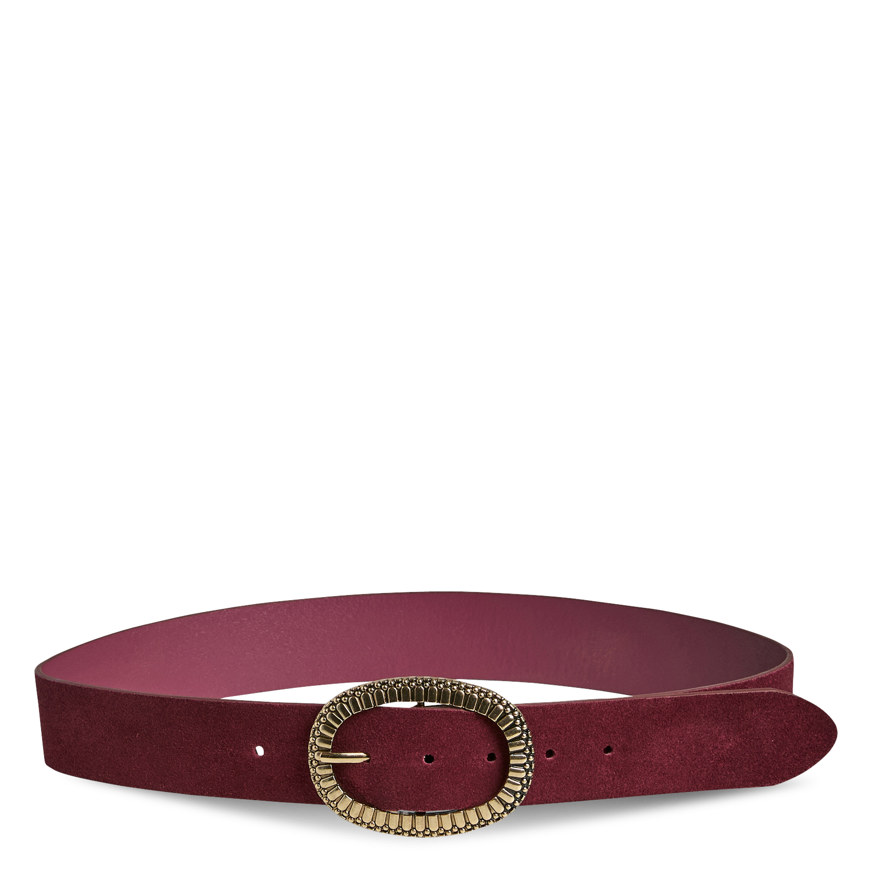 Belt with suede leather buckle PIECES Red